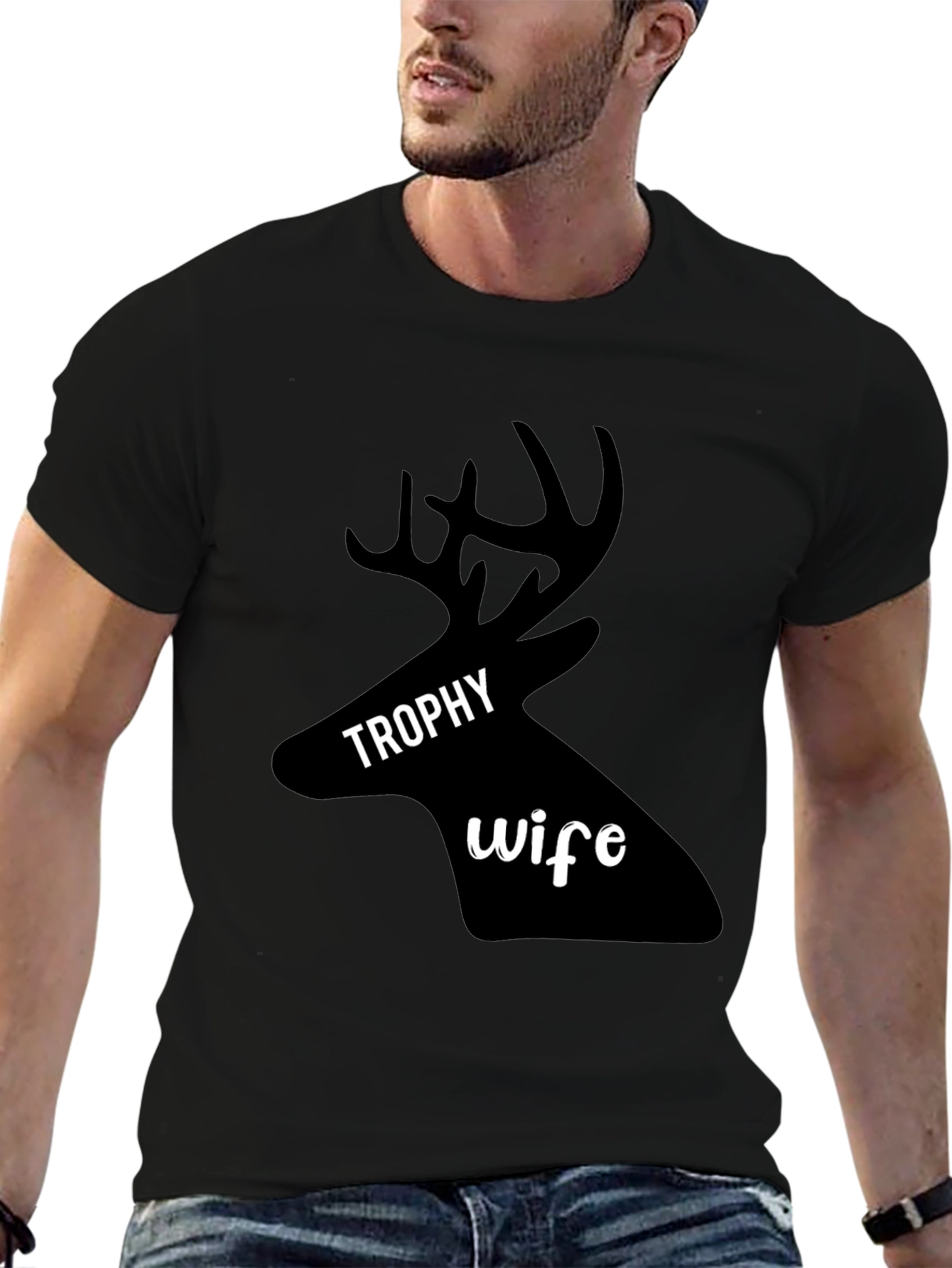 Trophy Wife Graphic Tee - Black Cotton Blend