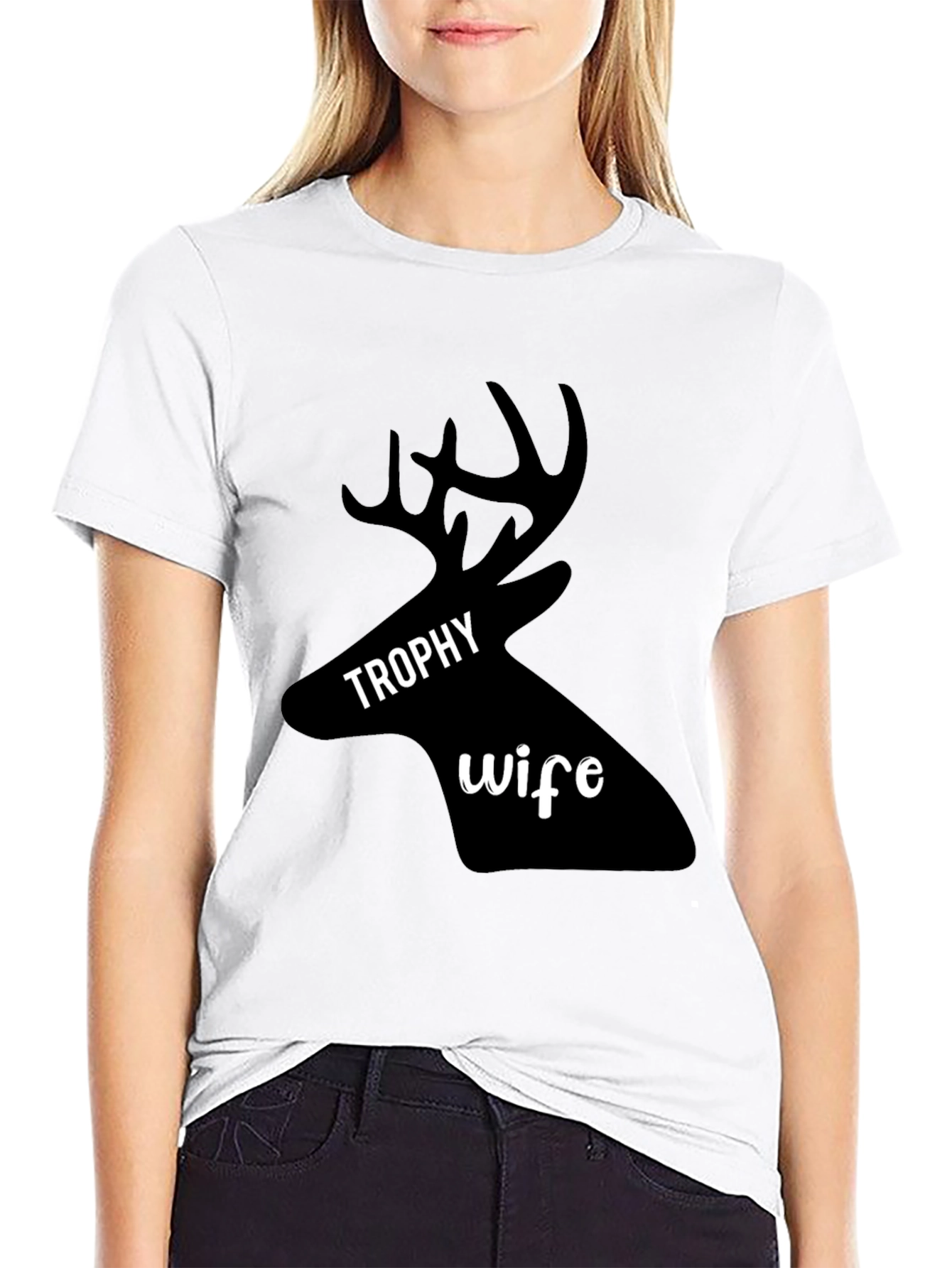 Trophy Wife Graphic Tee - Black Cotton Blend