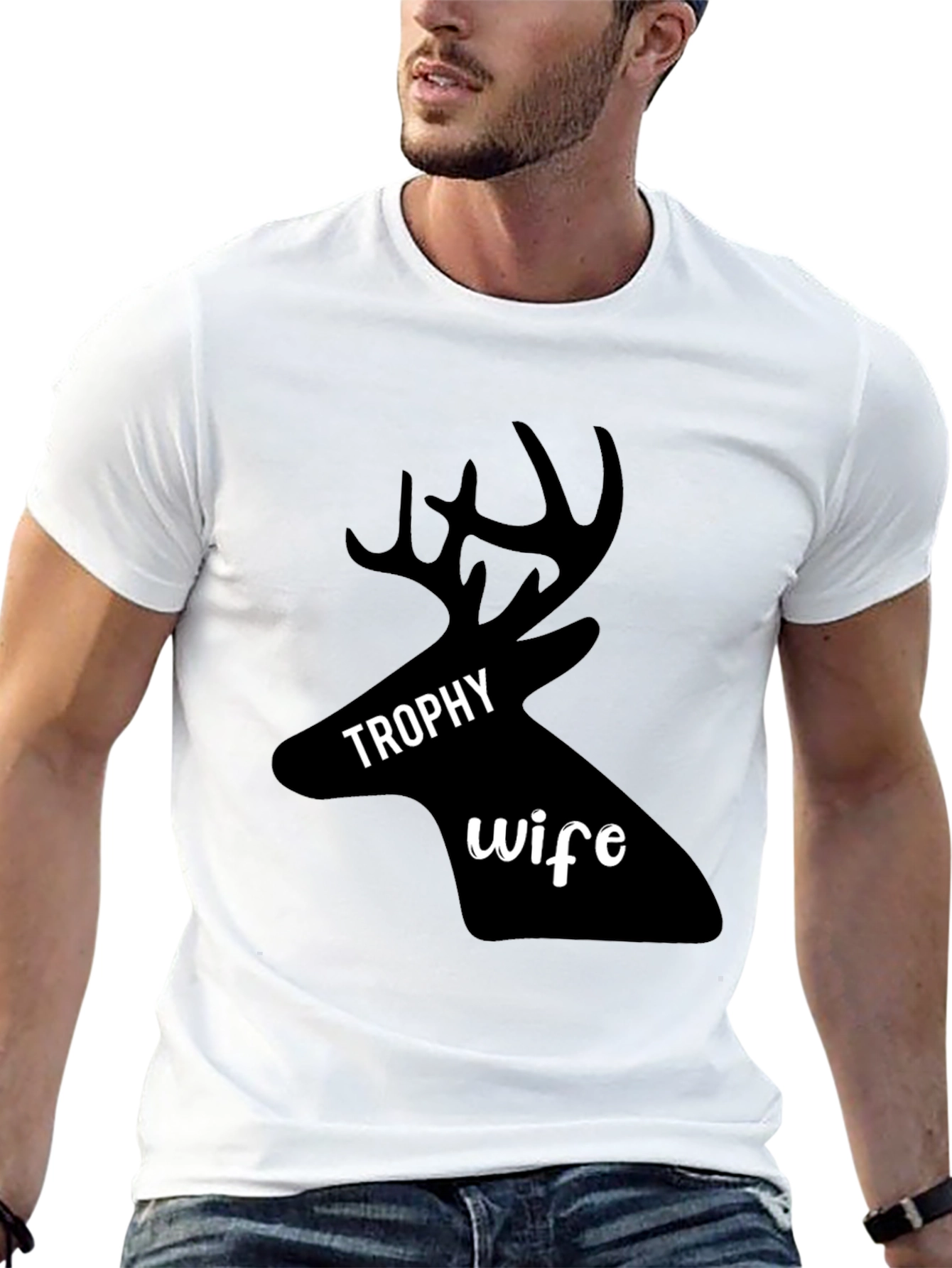 Trophy Wife Graphic Tee - Black Cotton Blend