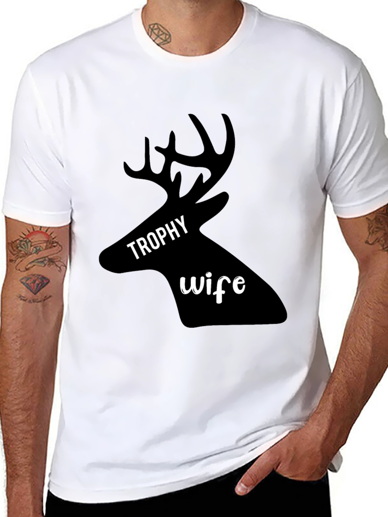 Trophy Wife Graphic Tee - Black Cotton Blend