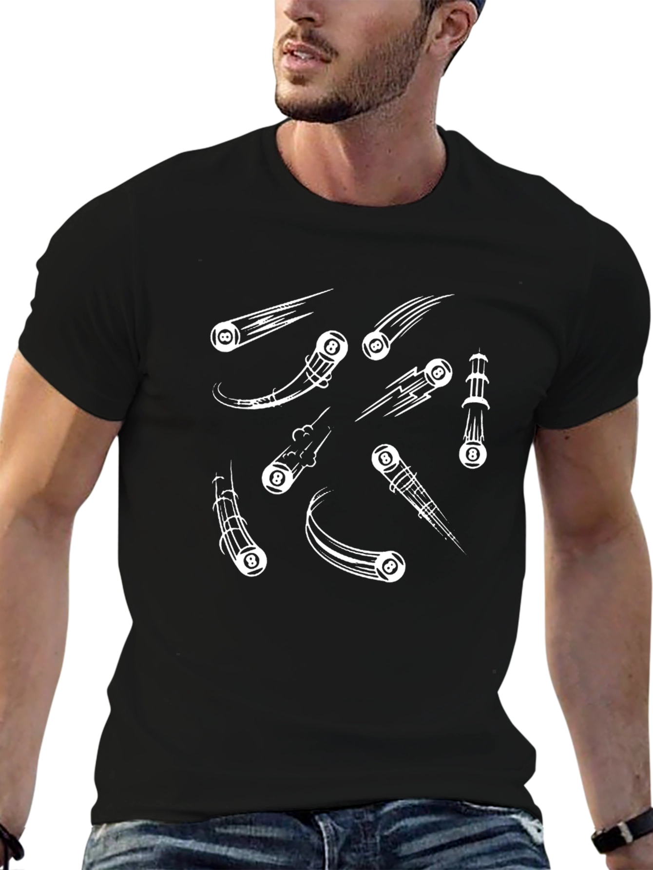 8-Ball Comet T-Shirt - Black Graphic Tee