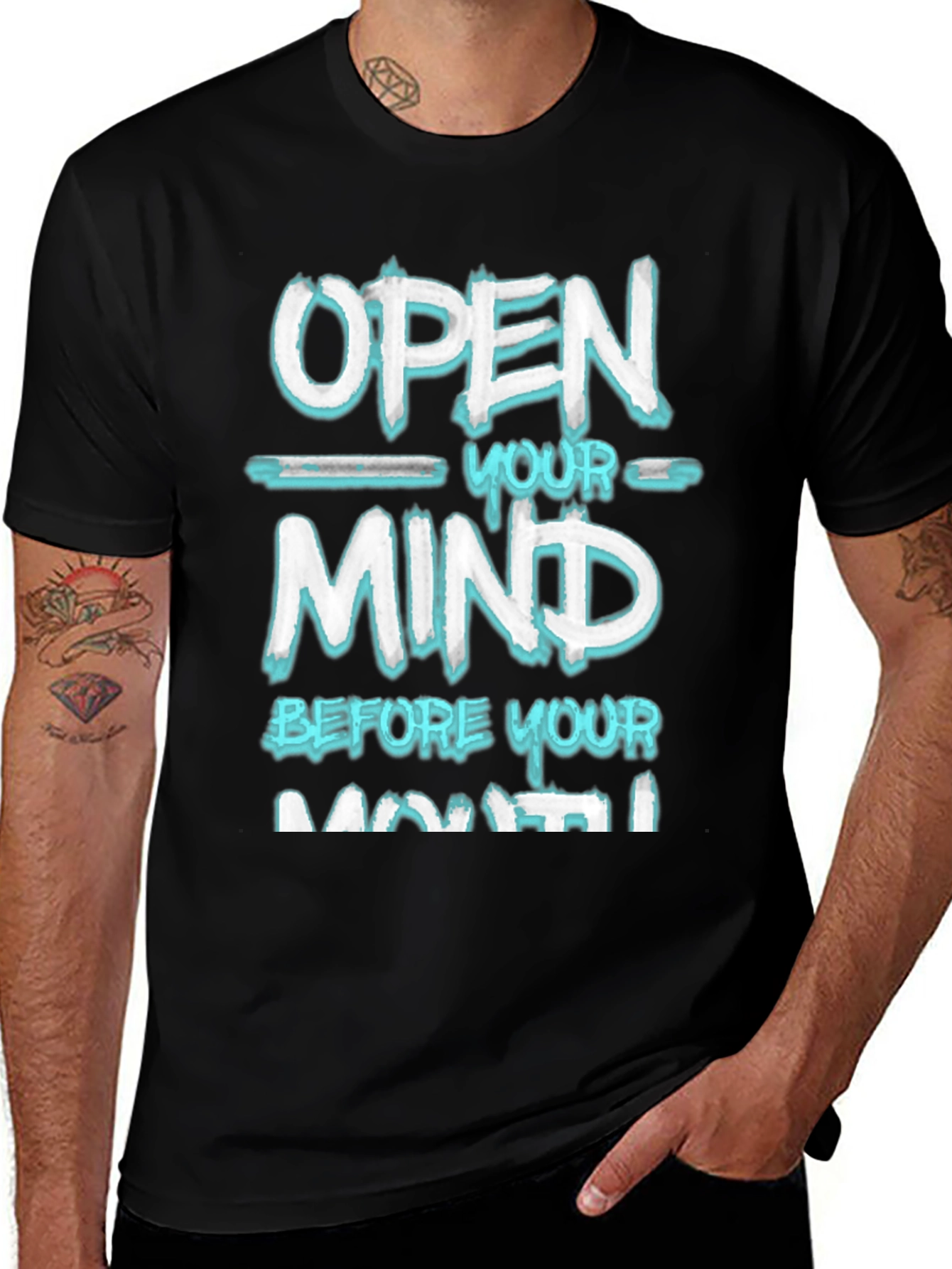 Open Your Mind Graphic Tee - Black