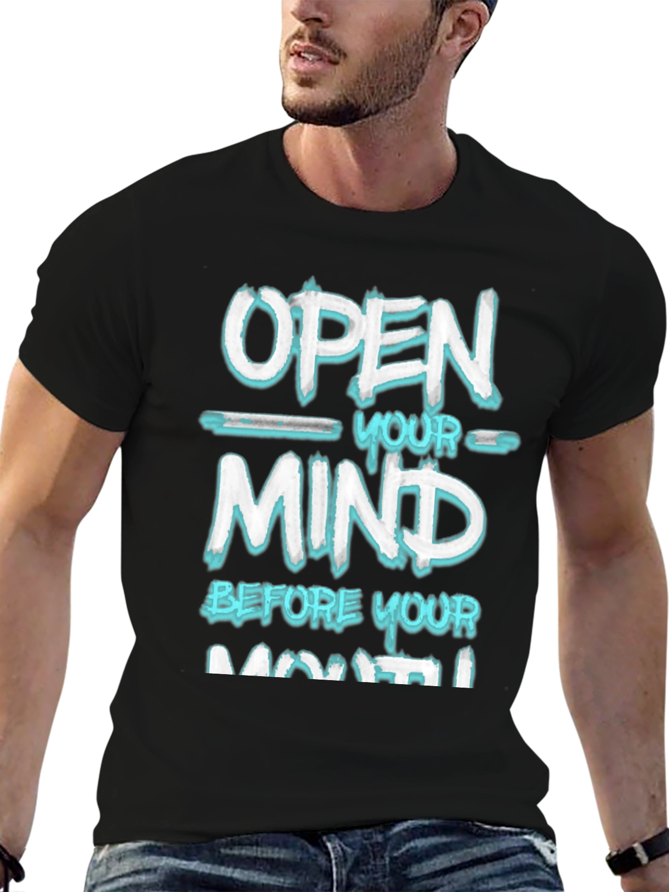 Open Your Mind Graphic Tee - Black