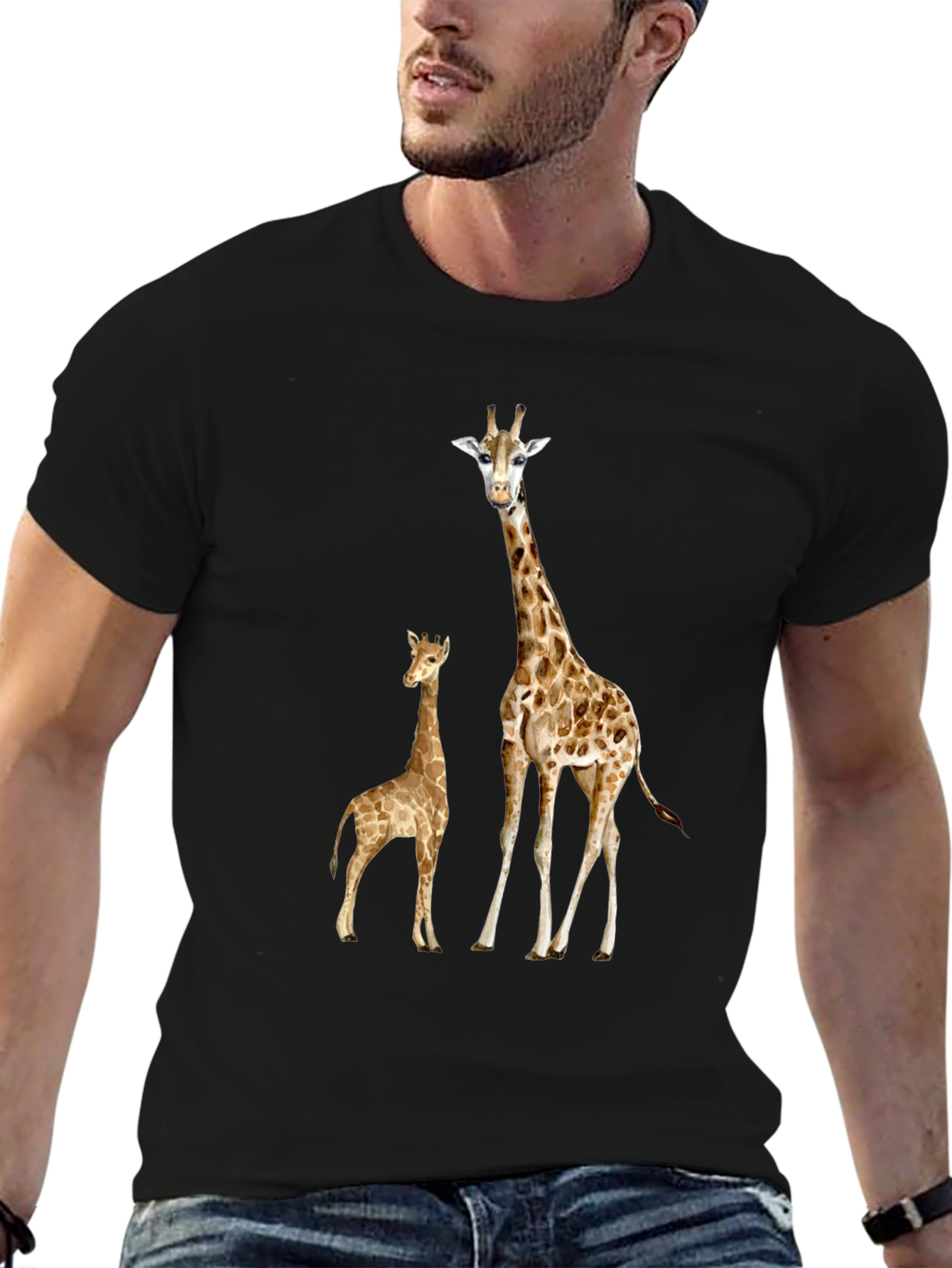 Giraffe Graphic Tee - Stylish Animal Print Shirt