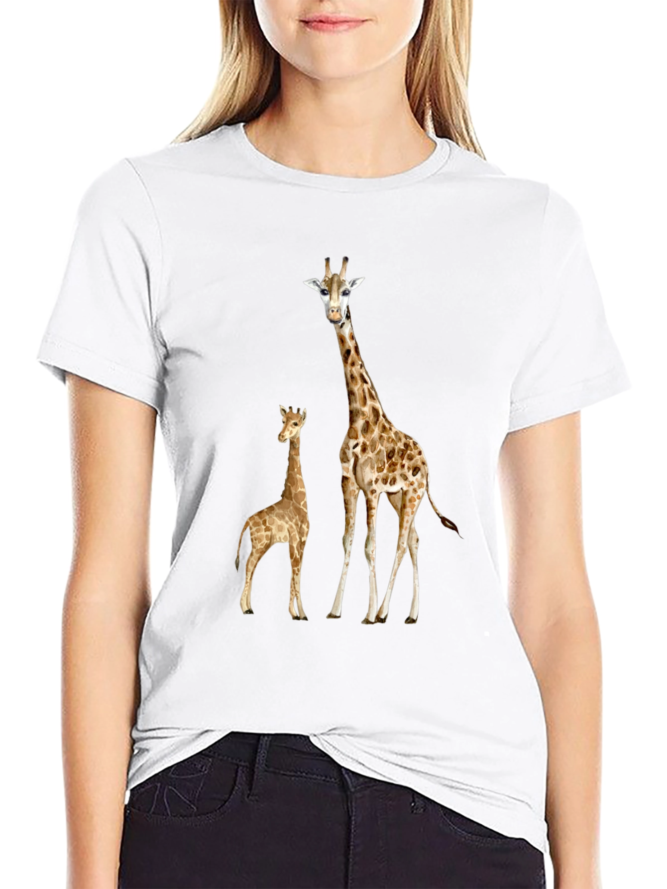 Giraffe Graphic Tee - Stylish Animal Print Shirt