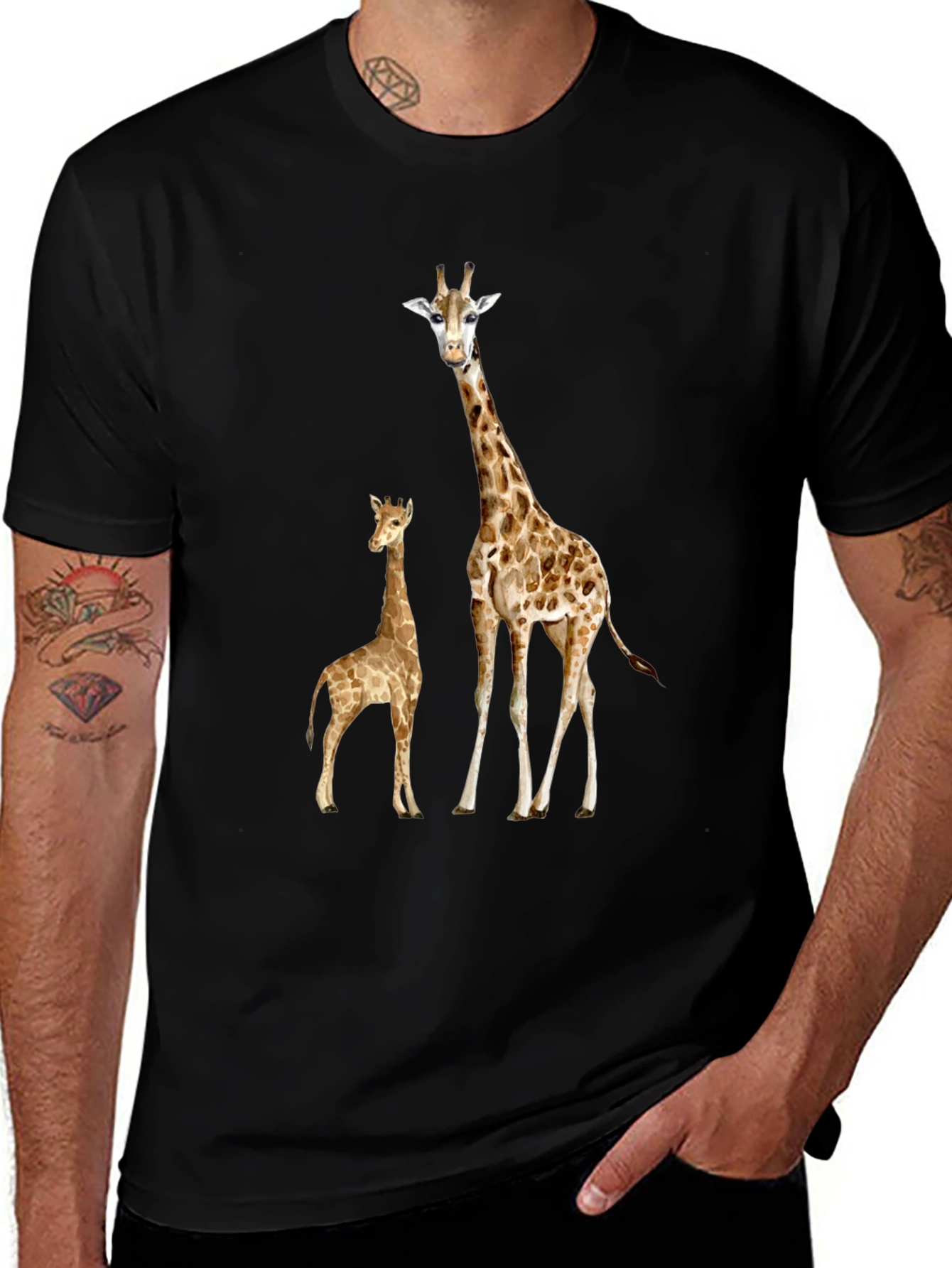 Giraffe Graphic Tee - Stylish Animal Print Shirt