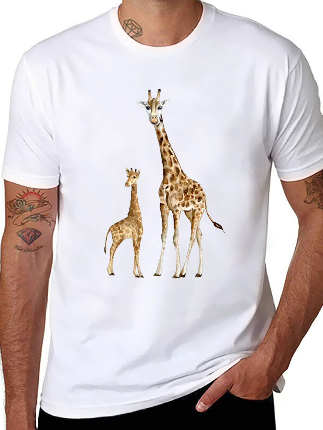 Giraffe Graphic Tee - Stylish Animal Print Shirt