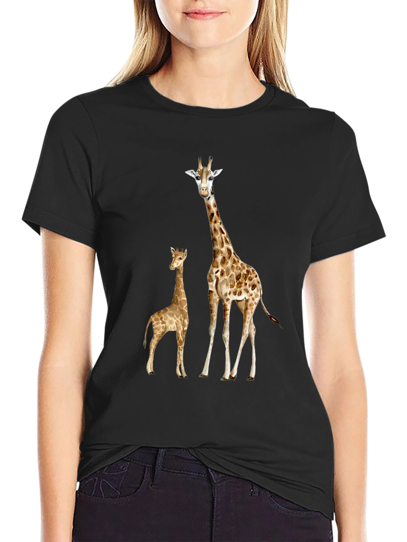 Giraffe Graphic Tee - Stylish Animal Print Shirt