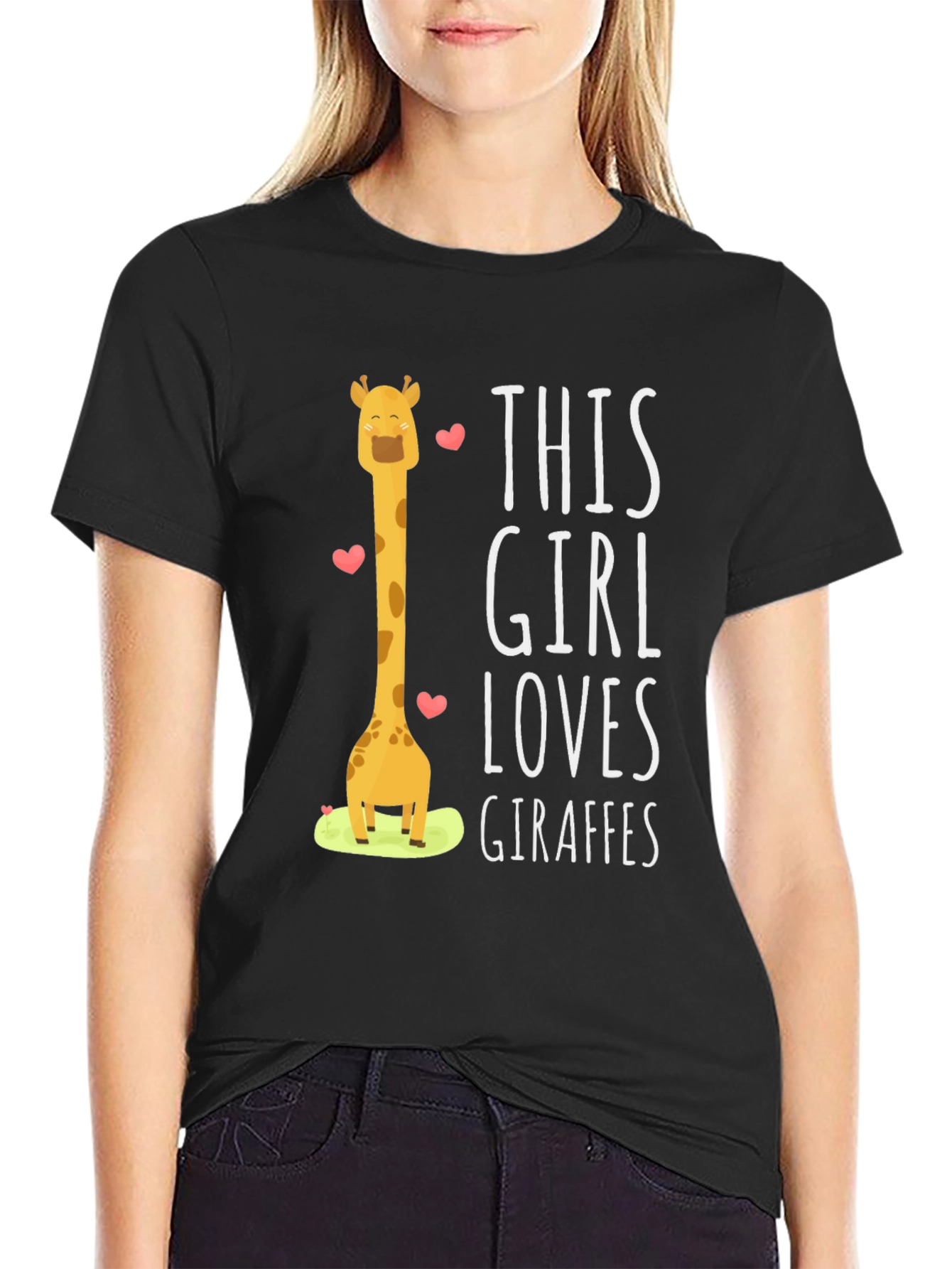 Giraffe Lover Black T-Shirt
