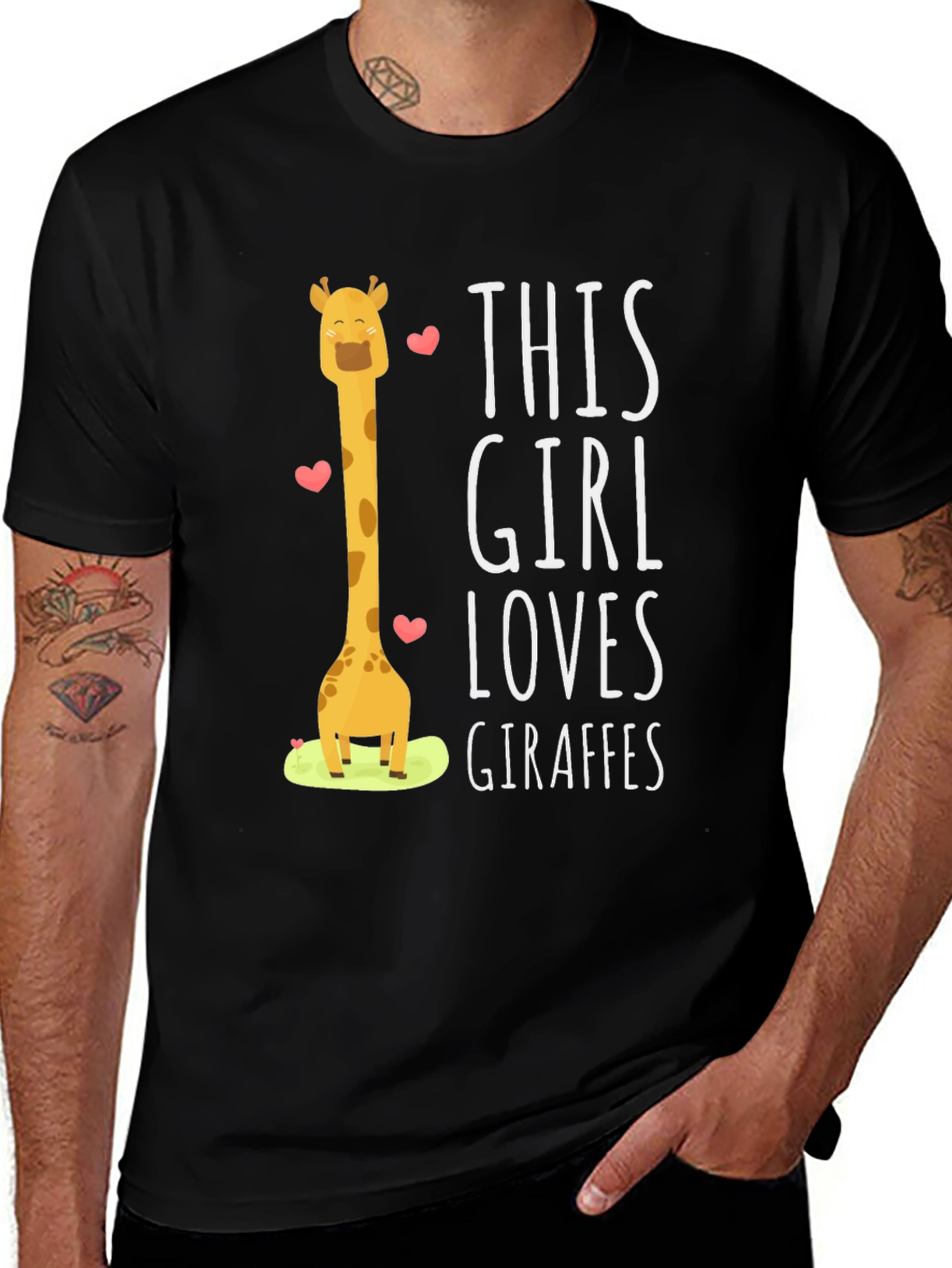 Giraffe Lover Black T-Shirt