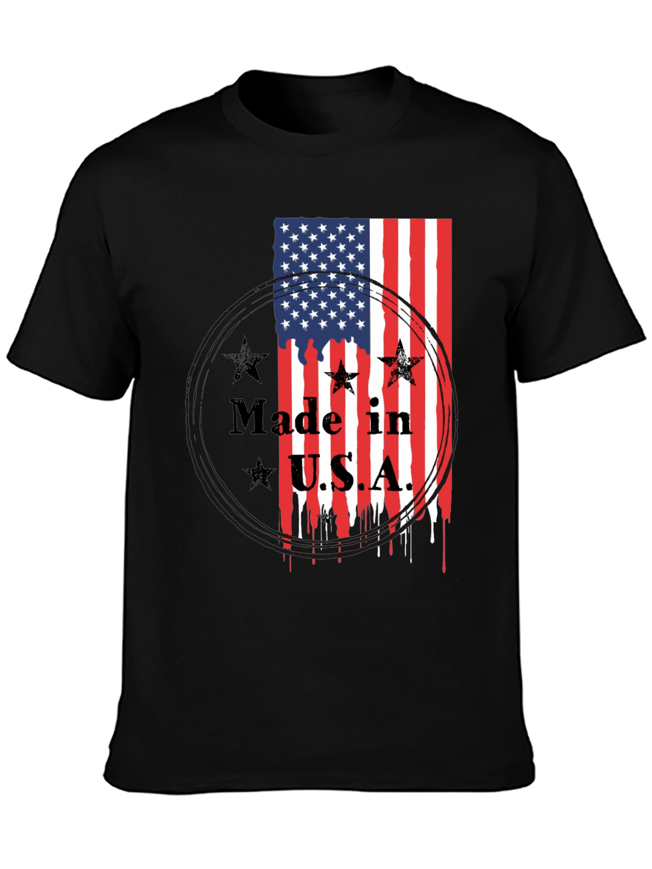 Made in USA American Flag Graphic T-Shirt