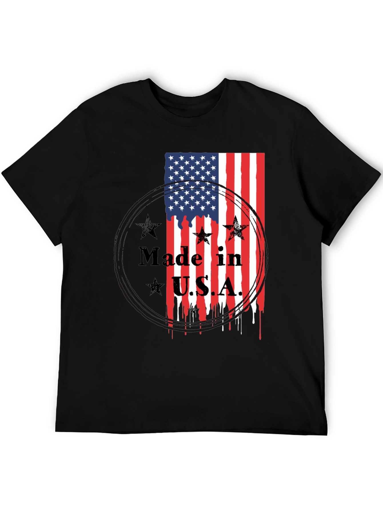 Made in USA American Flag Graphic T-Shirt