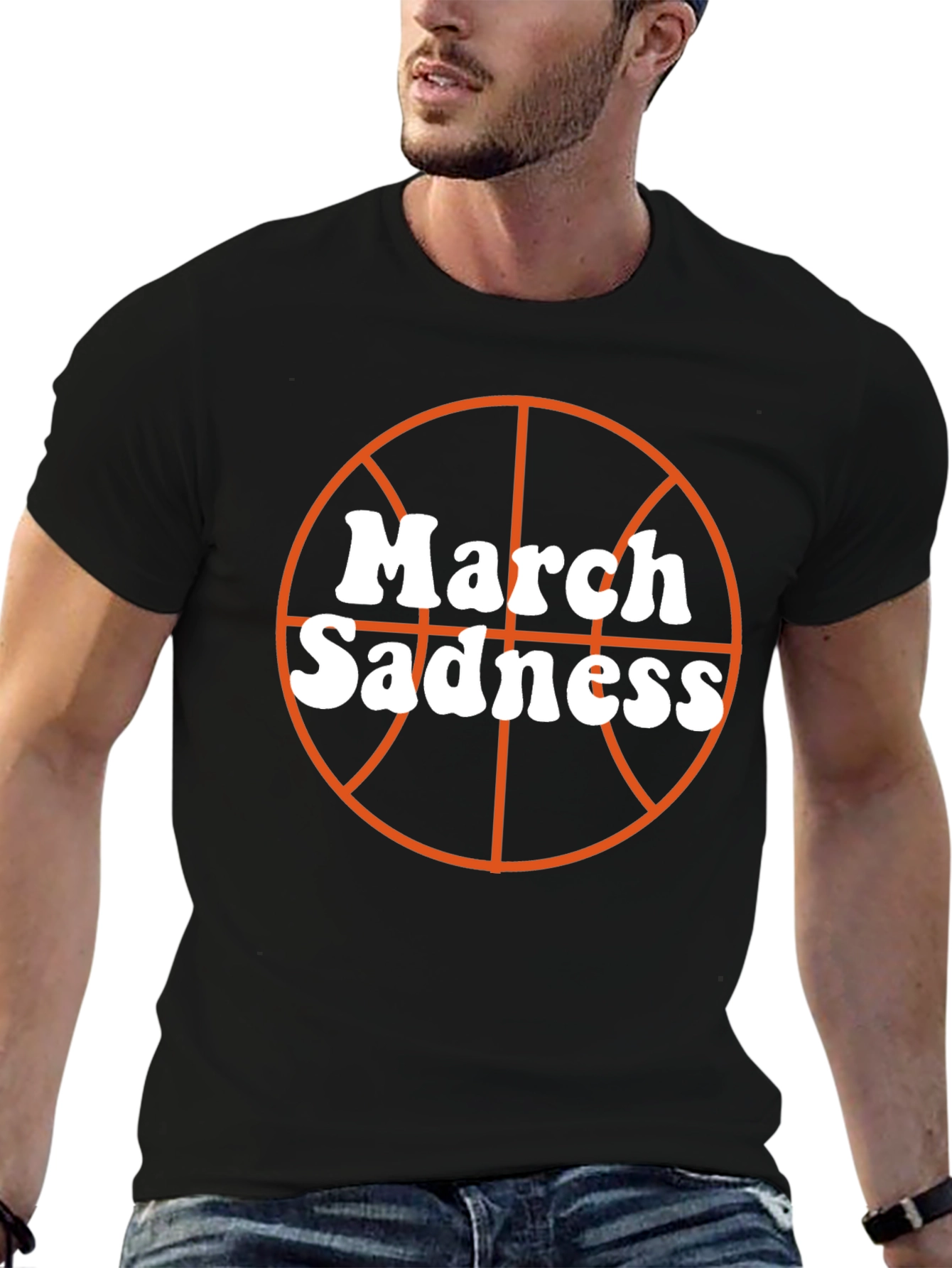 March Sadness Basketball T-Shirt - Black