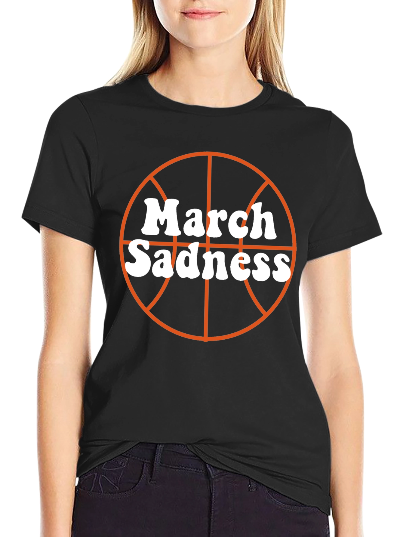 March Sadness Basketball T-Shirt - Black