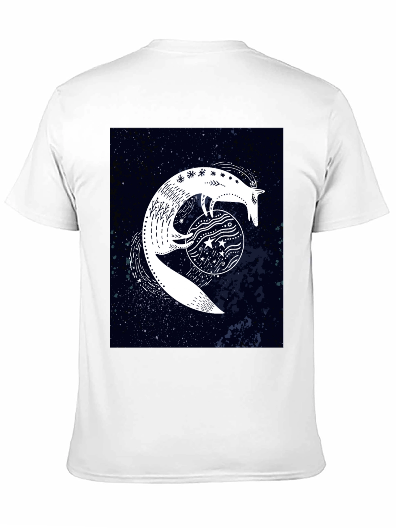 Celestial Fox Graphic Black T-Shirt