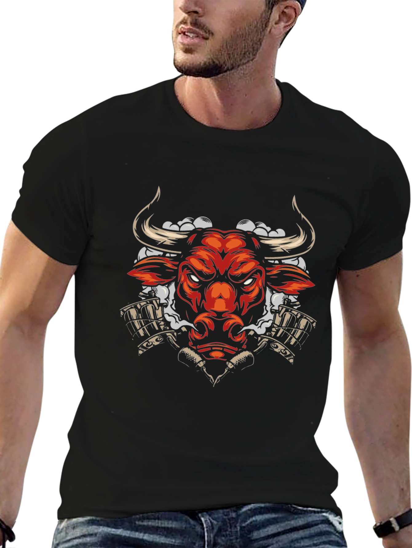 Graphic Tee: Red Bull with Beer Mugs