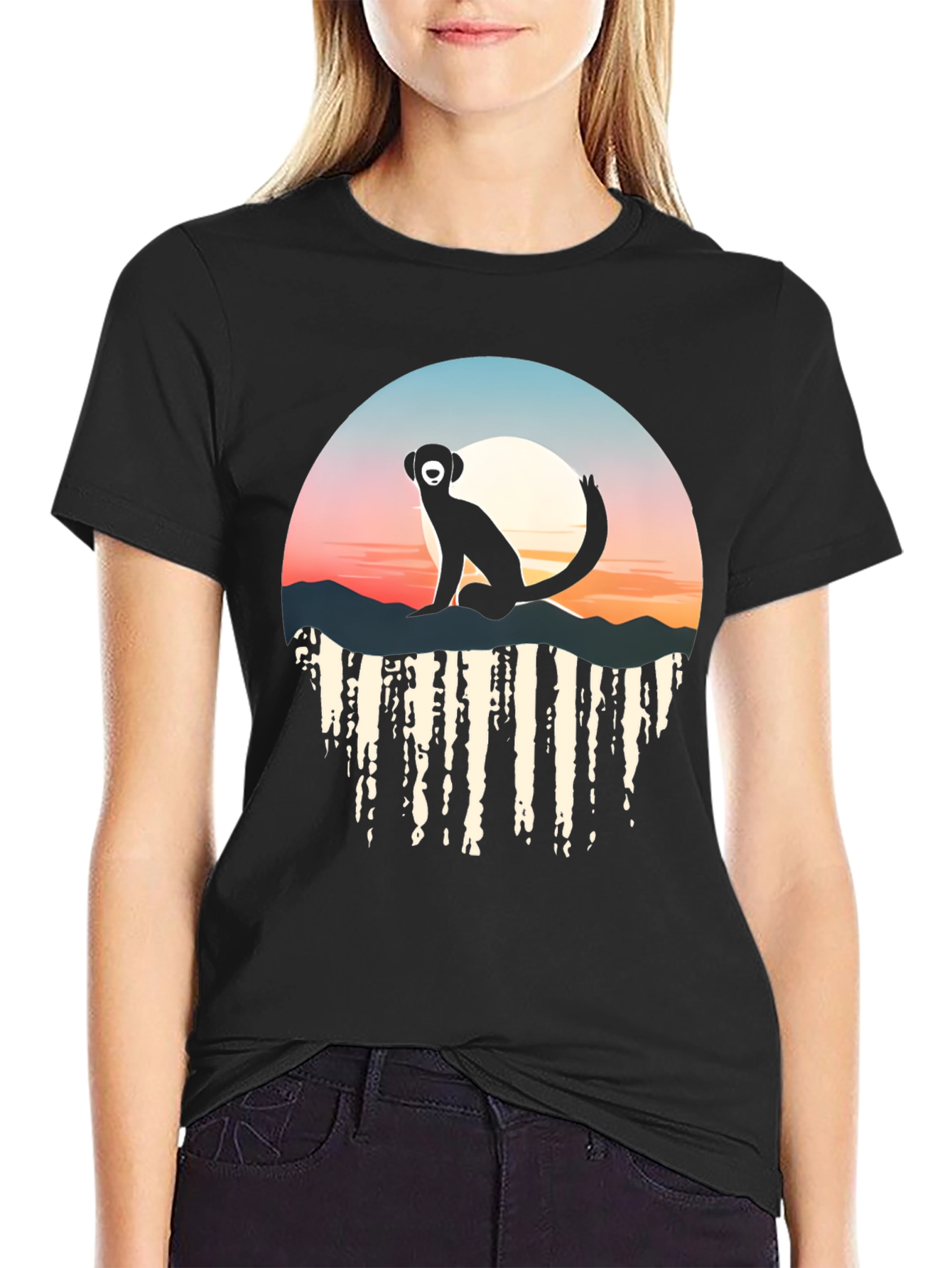 Sunset Monkey Graphic Tee - Stylish & Unique Design