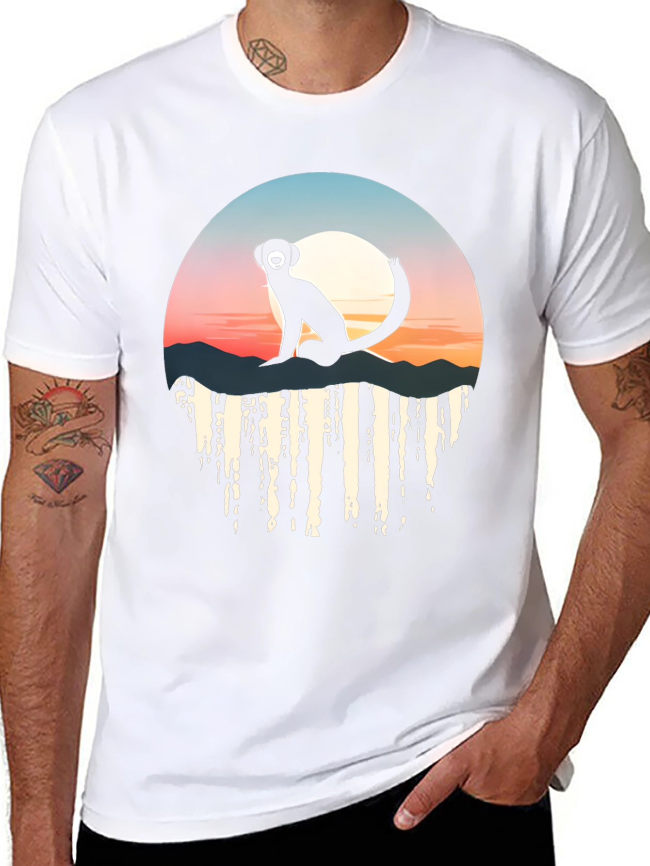 Sunset Monkey Graphic Tee - Stylish & Unique Design