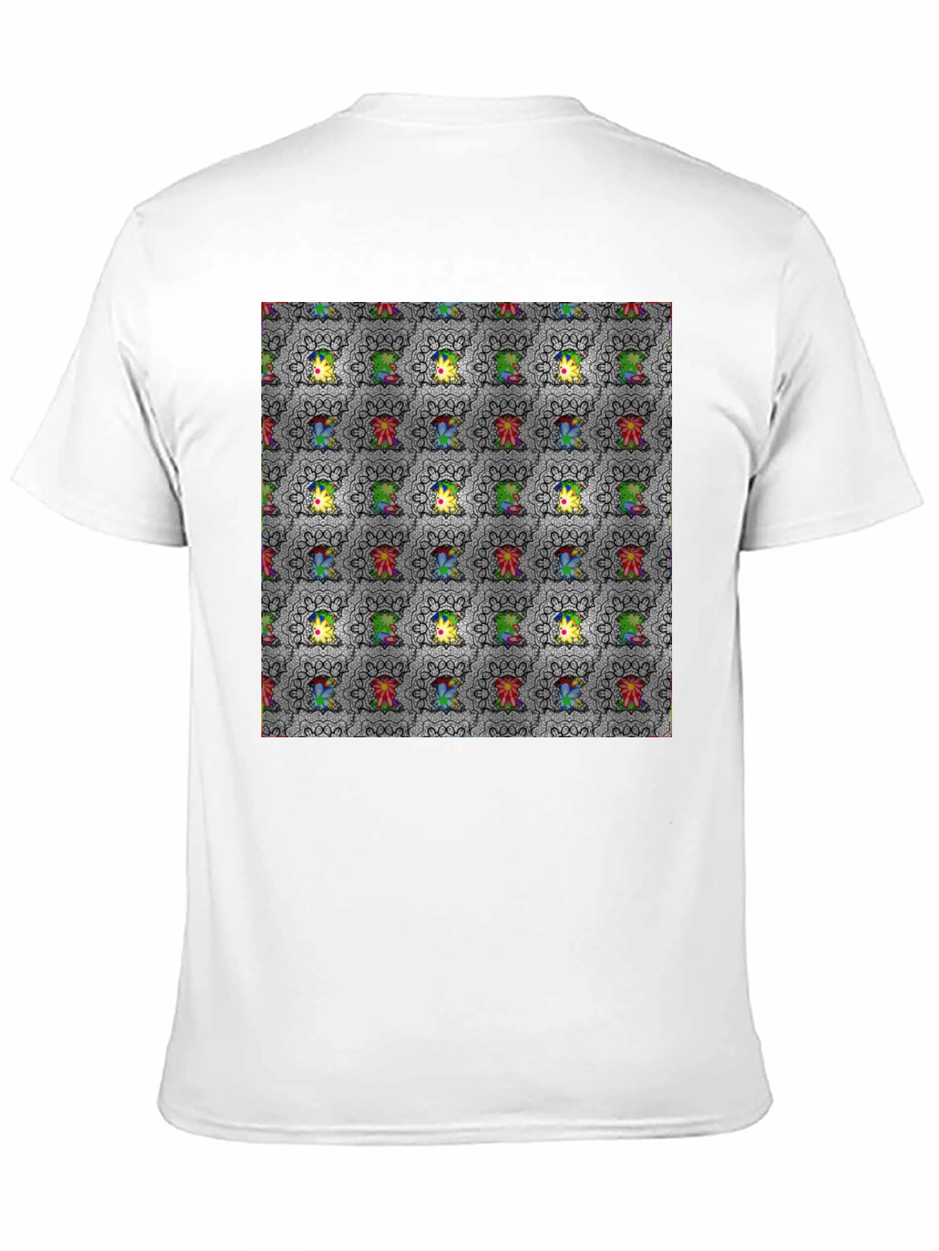 Patterned Graphic Print Crew Neck Tee
