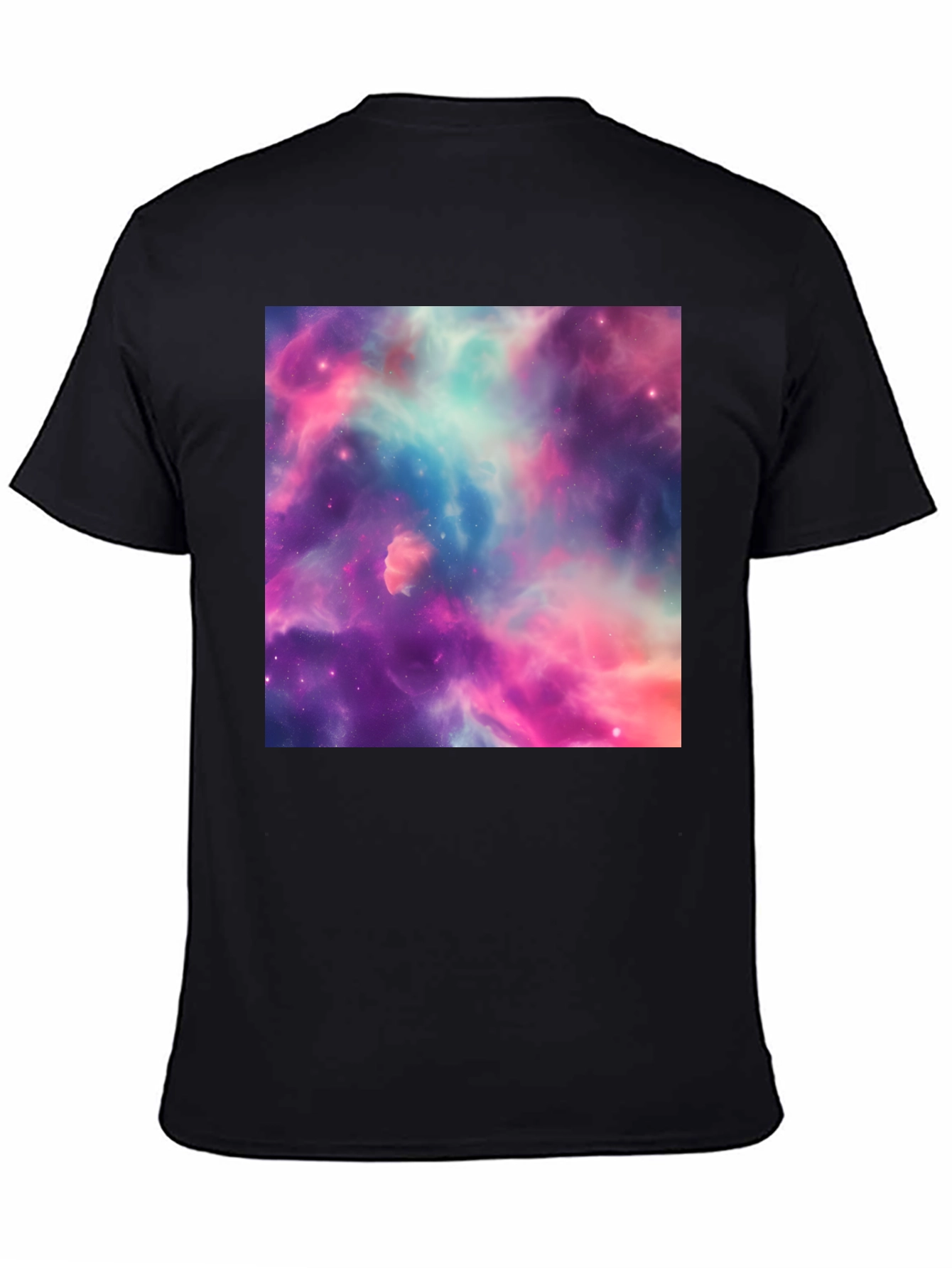 Nebula Print Black T-Shirt - Galaxy Space Design
