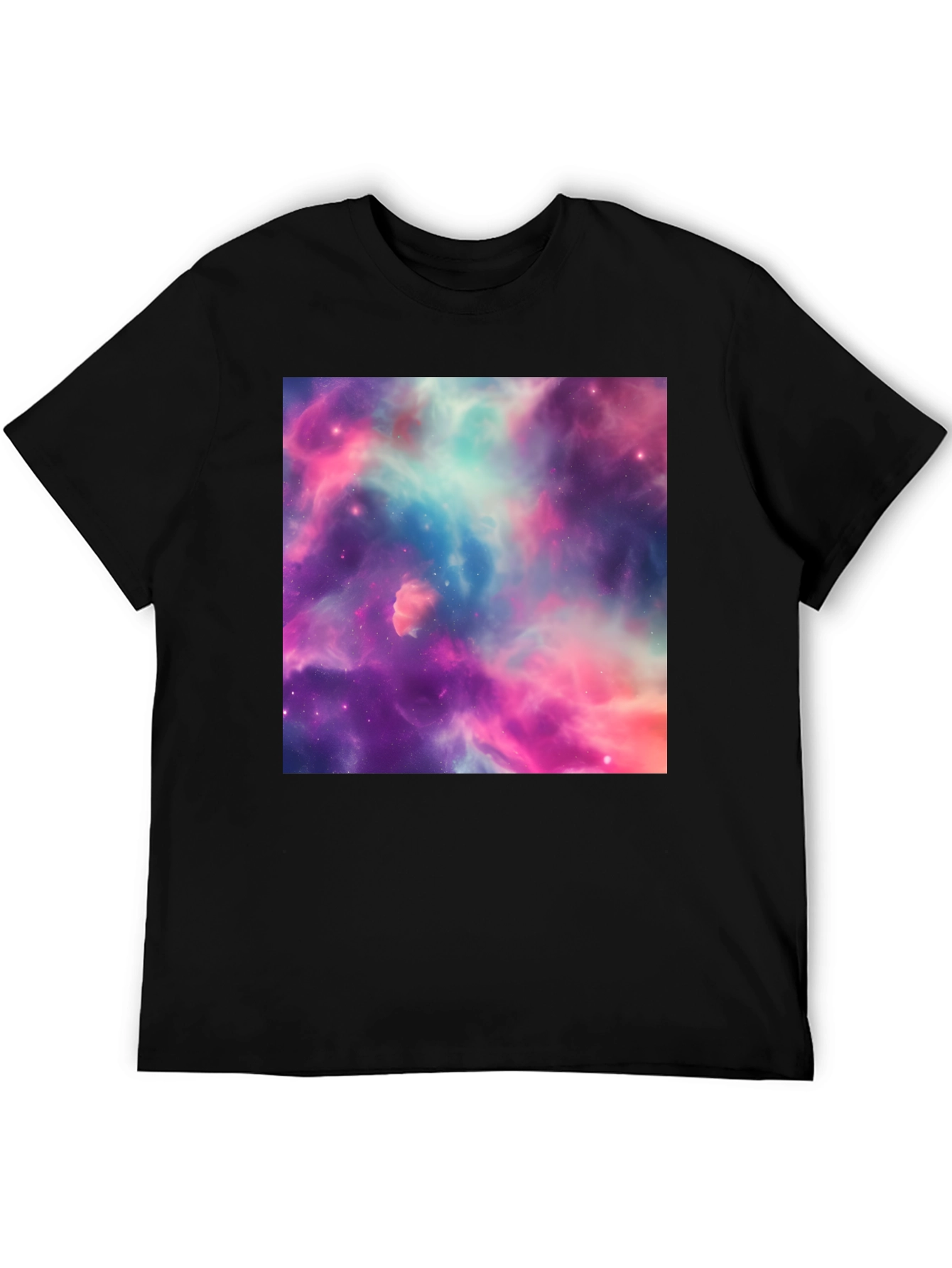 Nebula Print Black T-Shirt - Galaxy Space Design