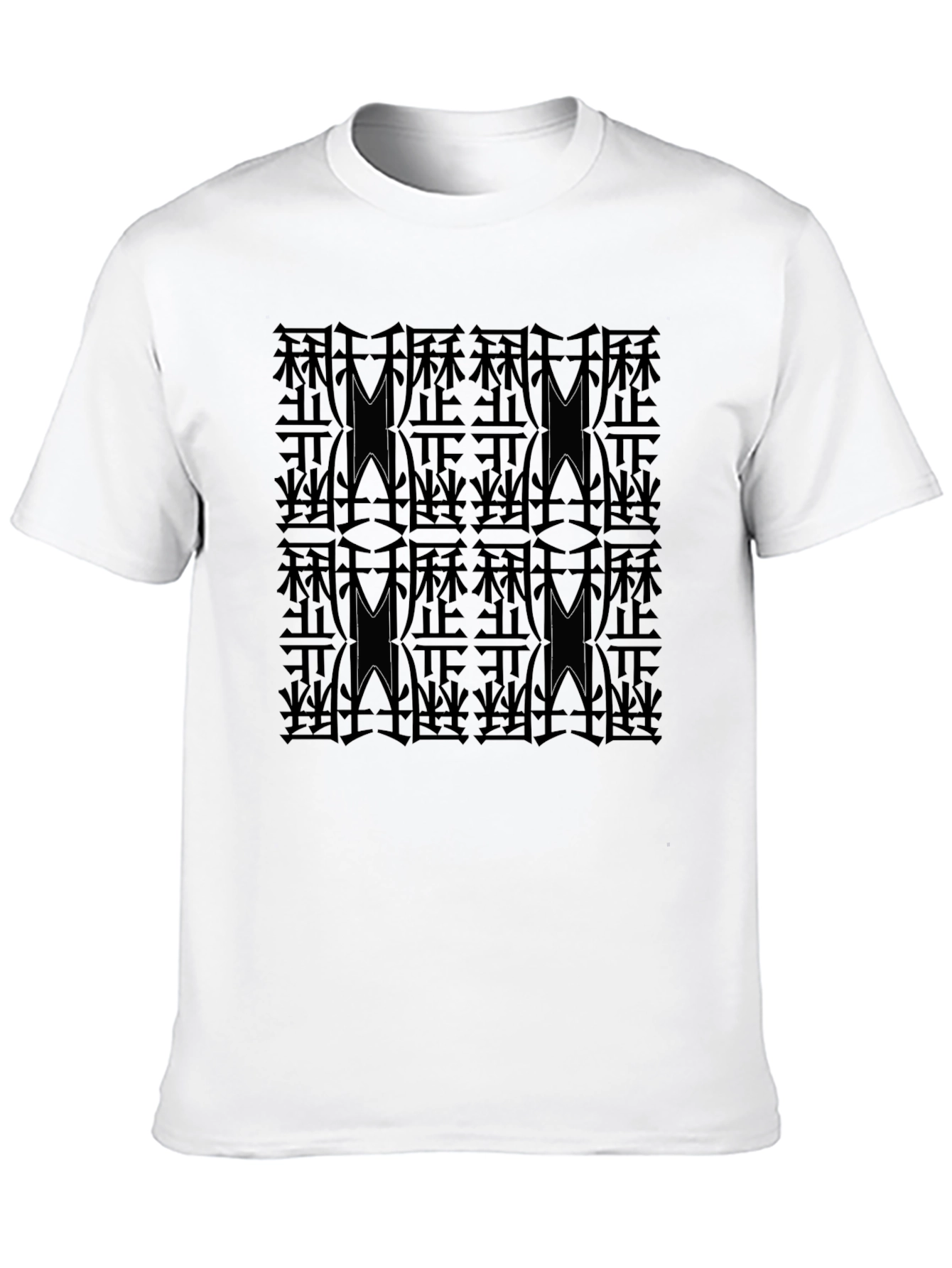 Modern Patterned Mens Black T-Shirt