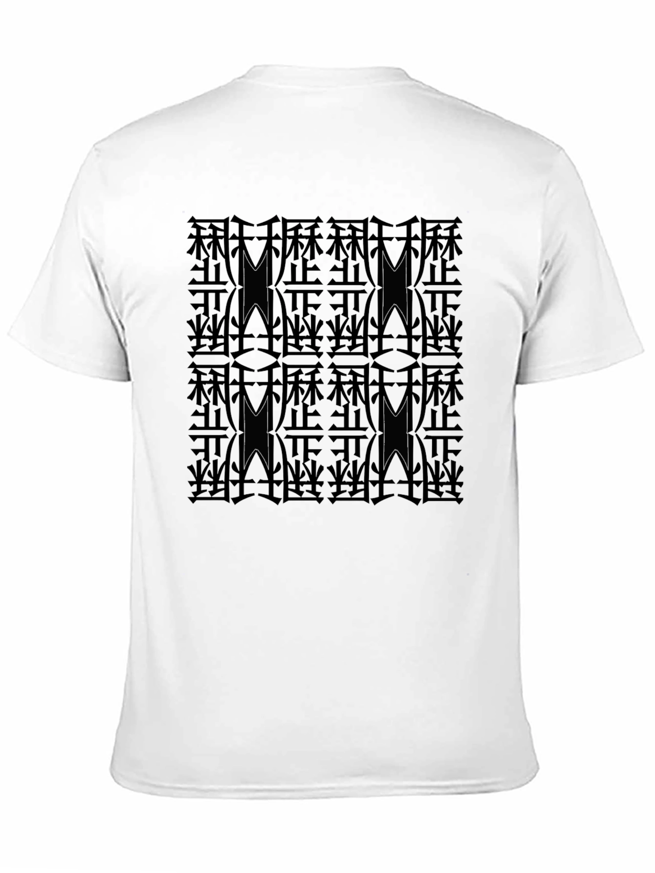 Modern Patterned Mens Black T-Shirt