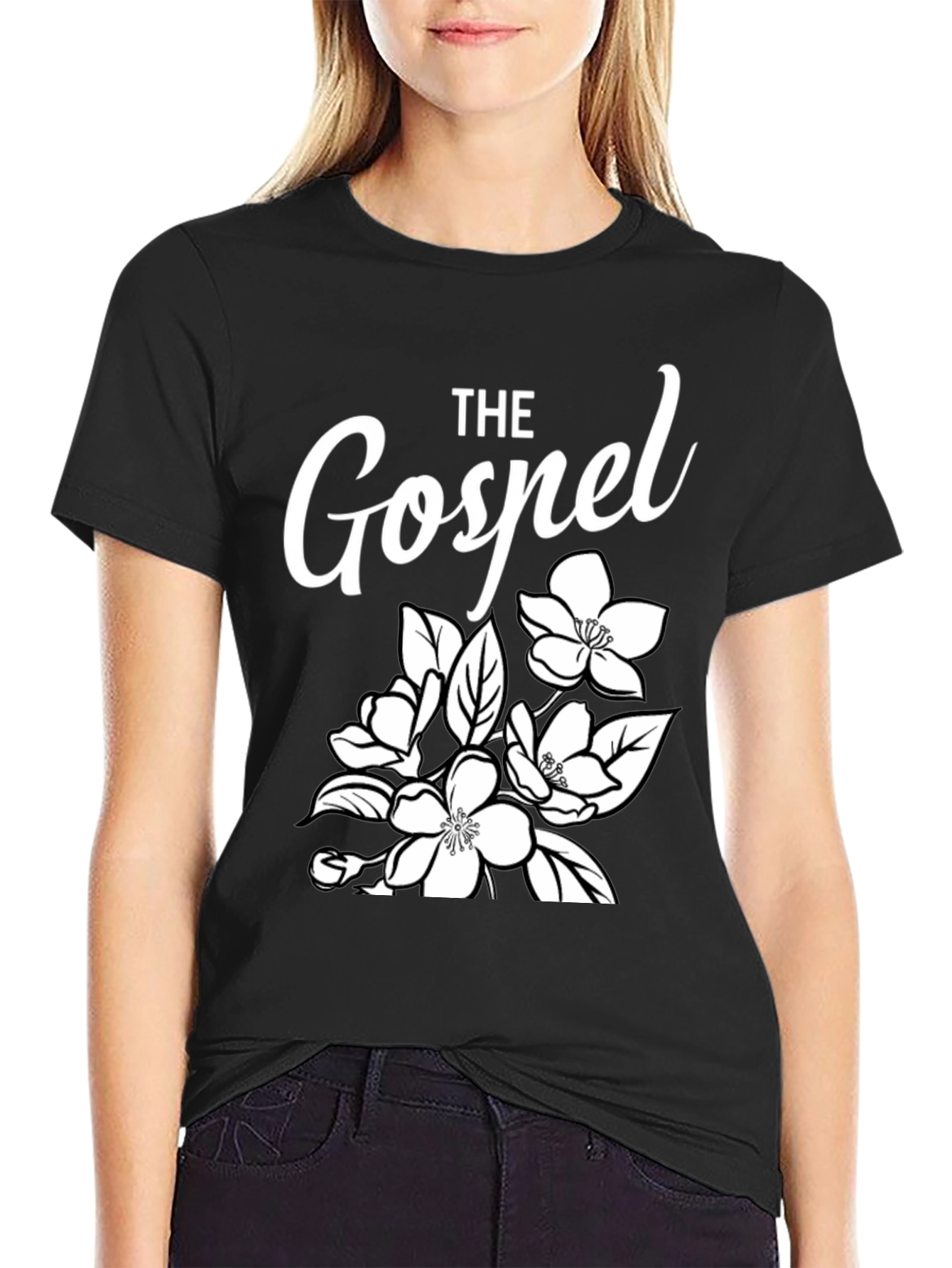 The Gospel Floral Graphic Tee - Black
