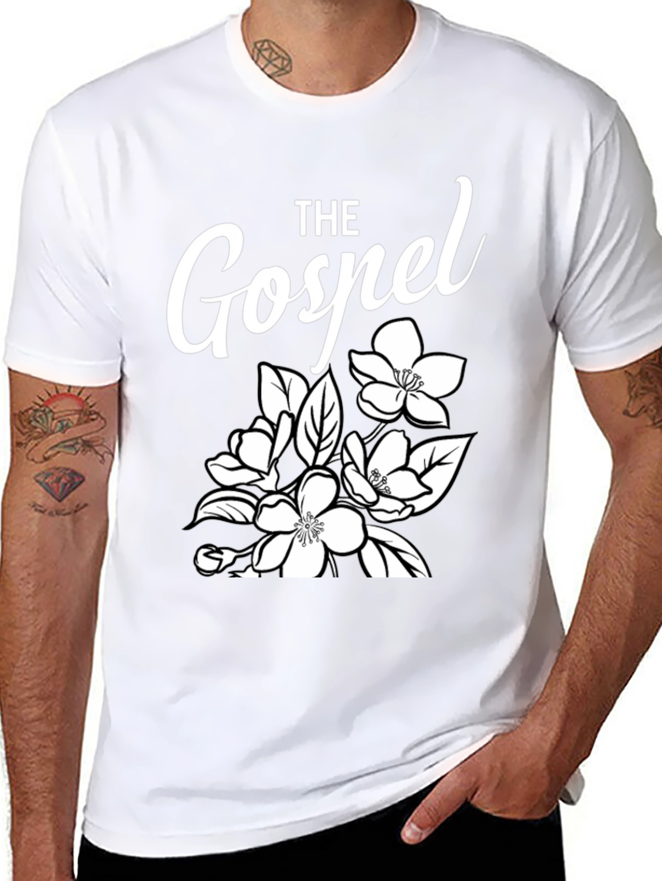 The Gospel Floral Graphic Tee - Black