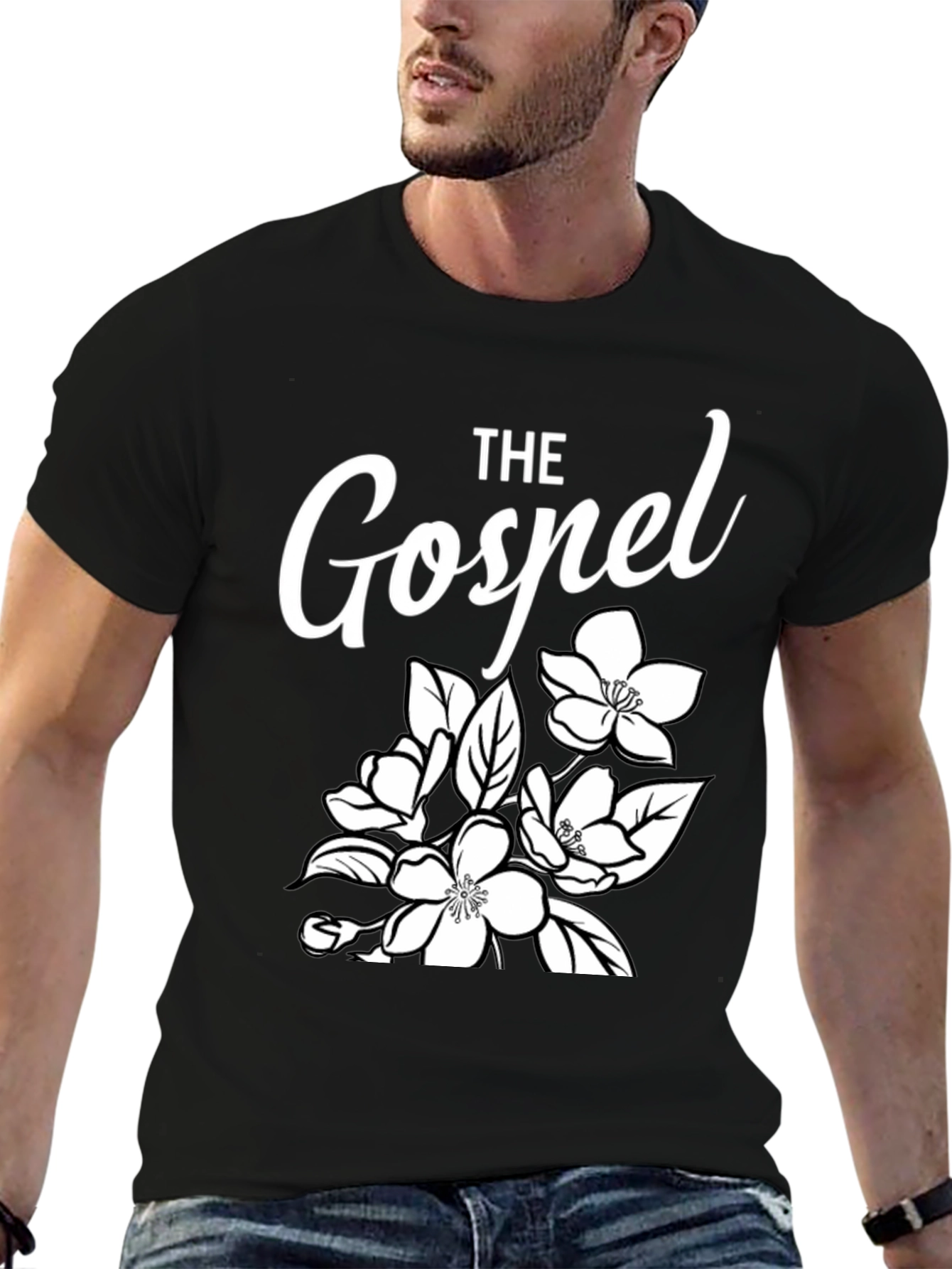 The Gospel Floral Graphic Tee - Black