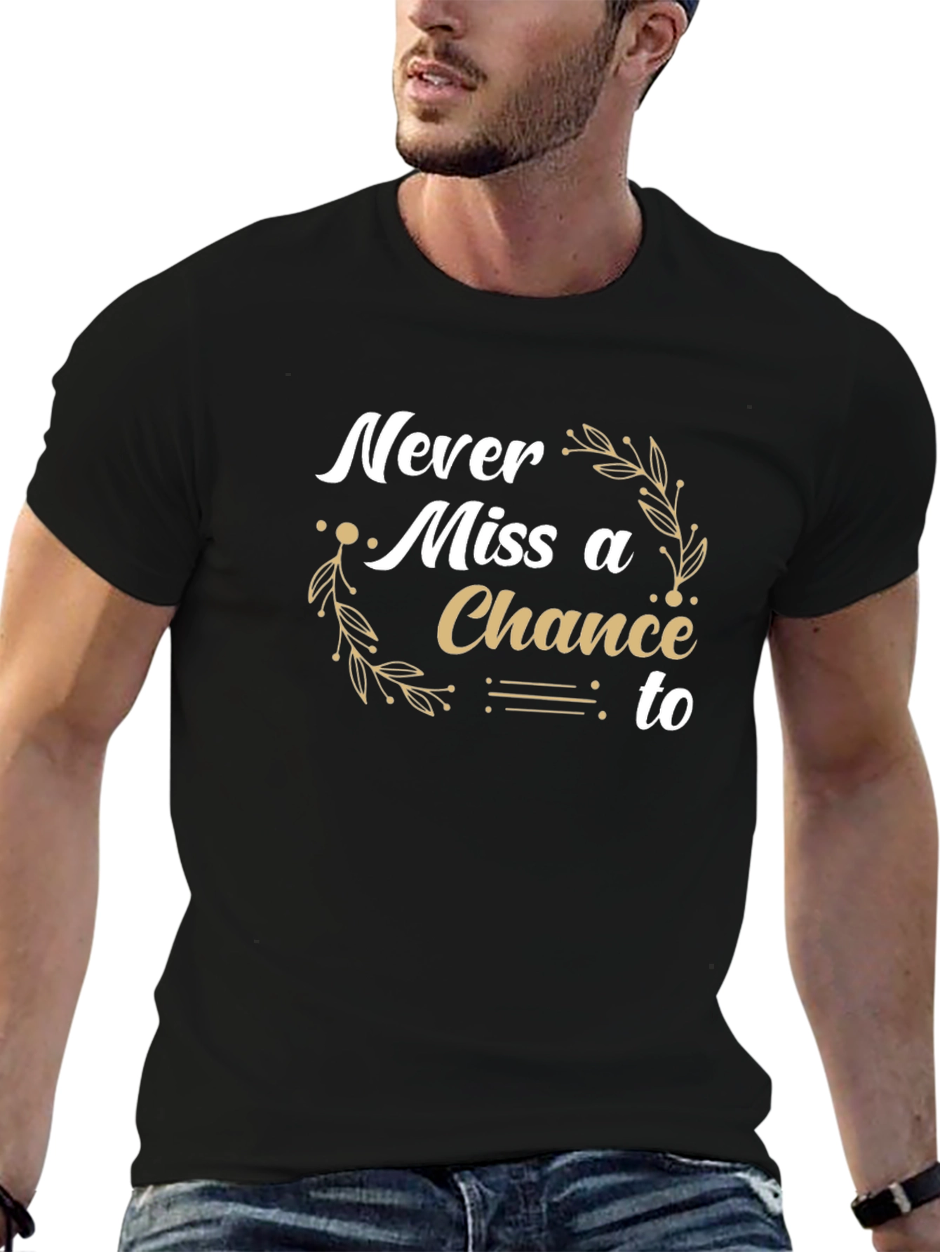 Never Miss a Chance Black Graphic Tee