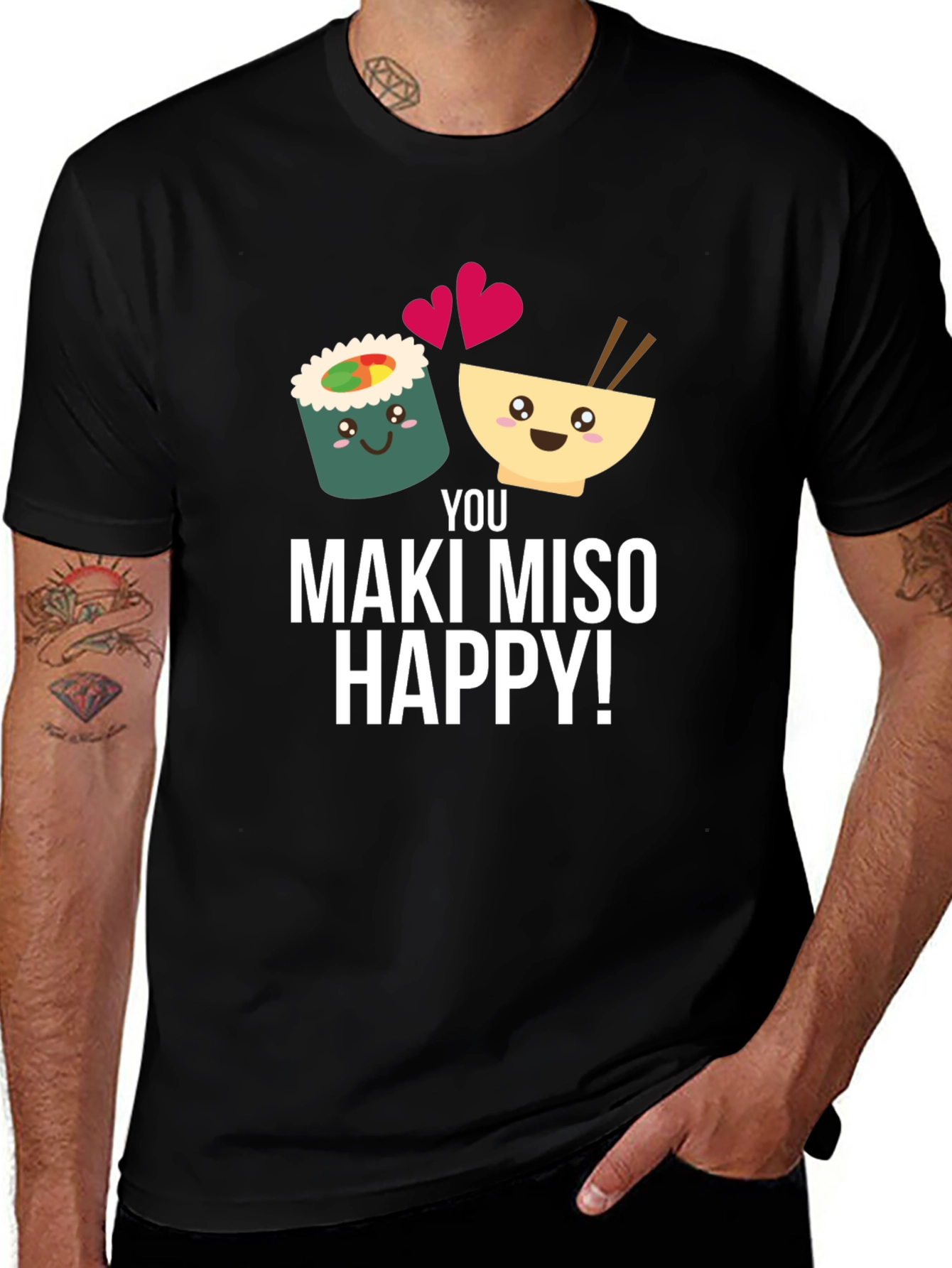 Maki Miso Happy T-Shirt Funny Sushi Foodie Tee