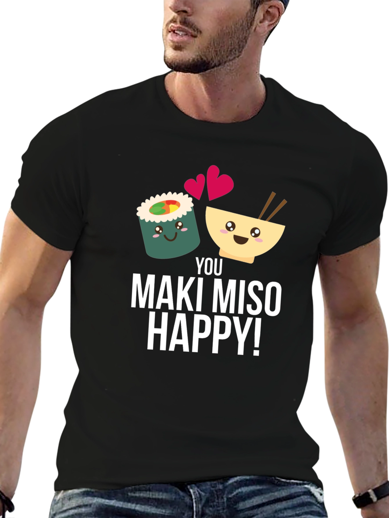 Maki Miso Happy T-Shirt Funny Sushi Foodie Tee
