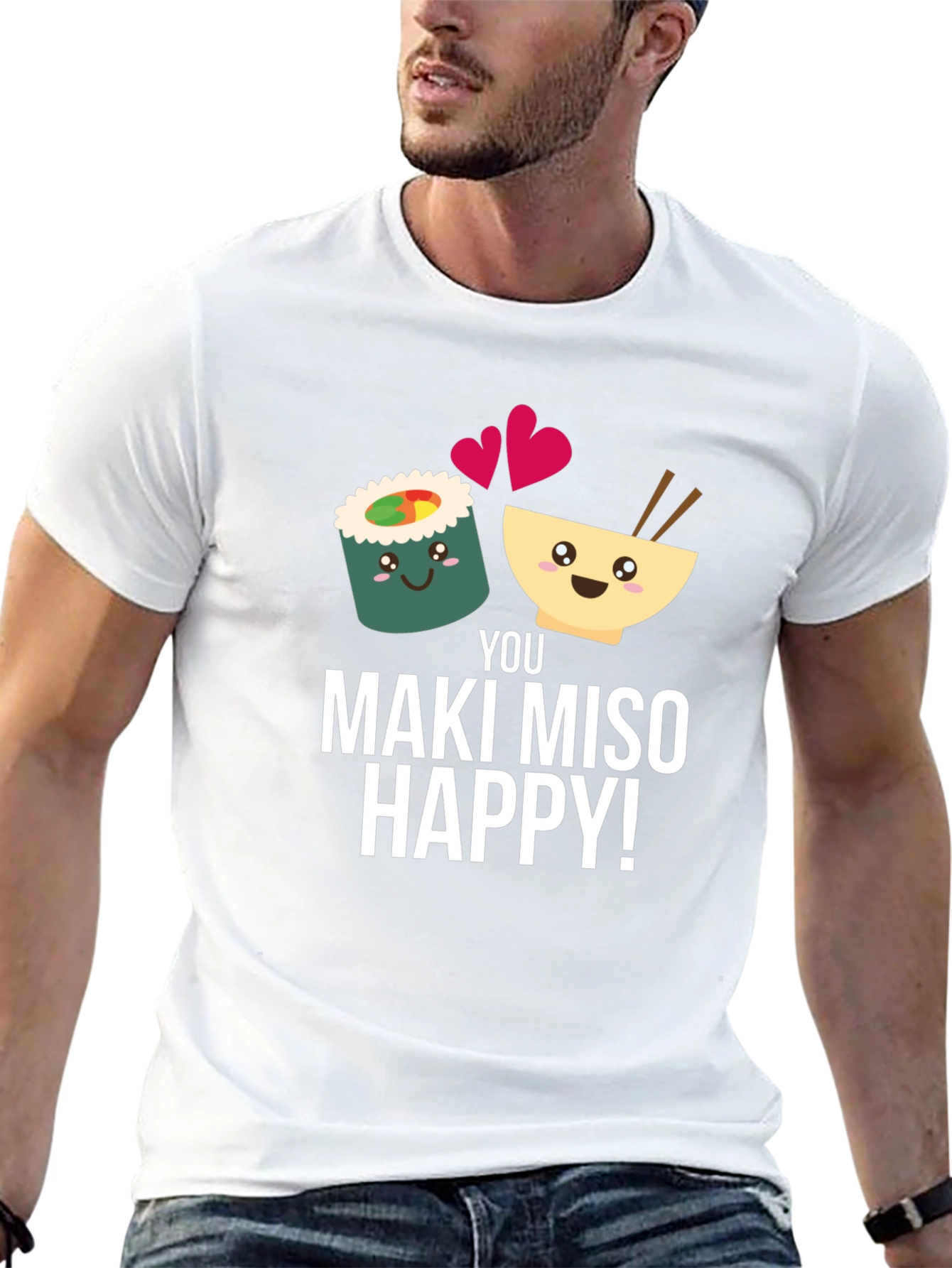 Maki Miso Happy T-Shirt Funny Sushi Foodie Tee