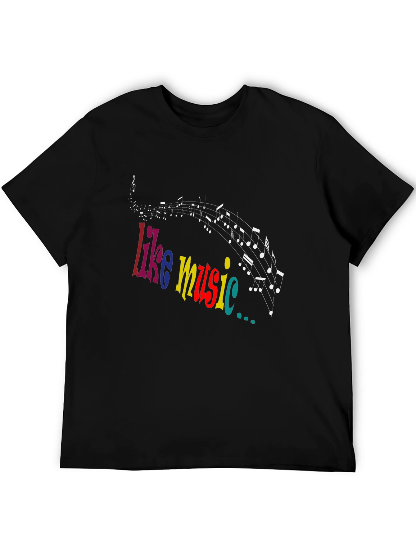 Like Music Black T-Shirt - Musical Note Graphic Tee