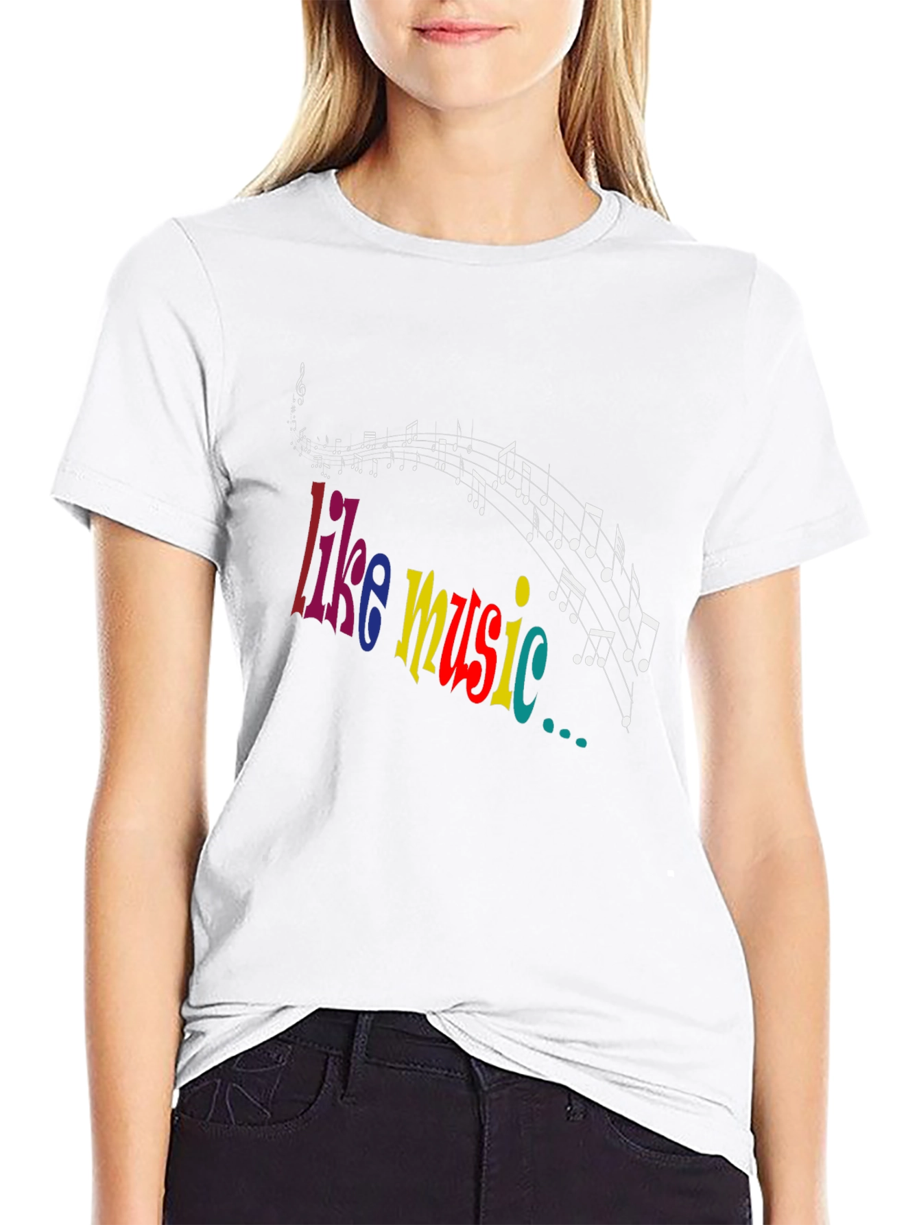 Like Music Black T-Shirt - Musical Note Graphic Tee