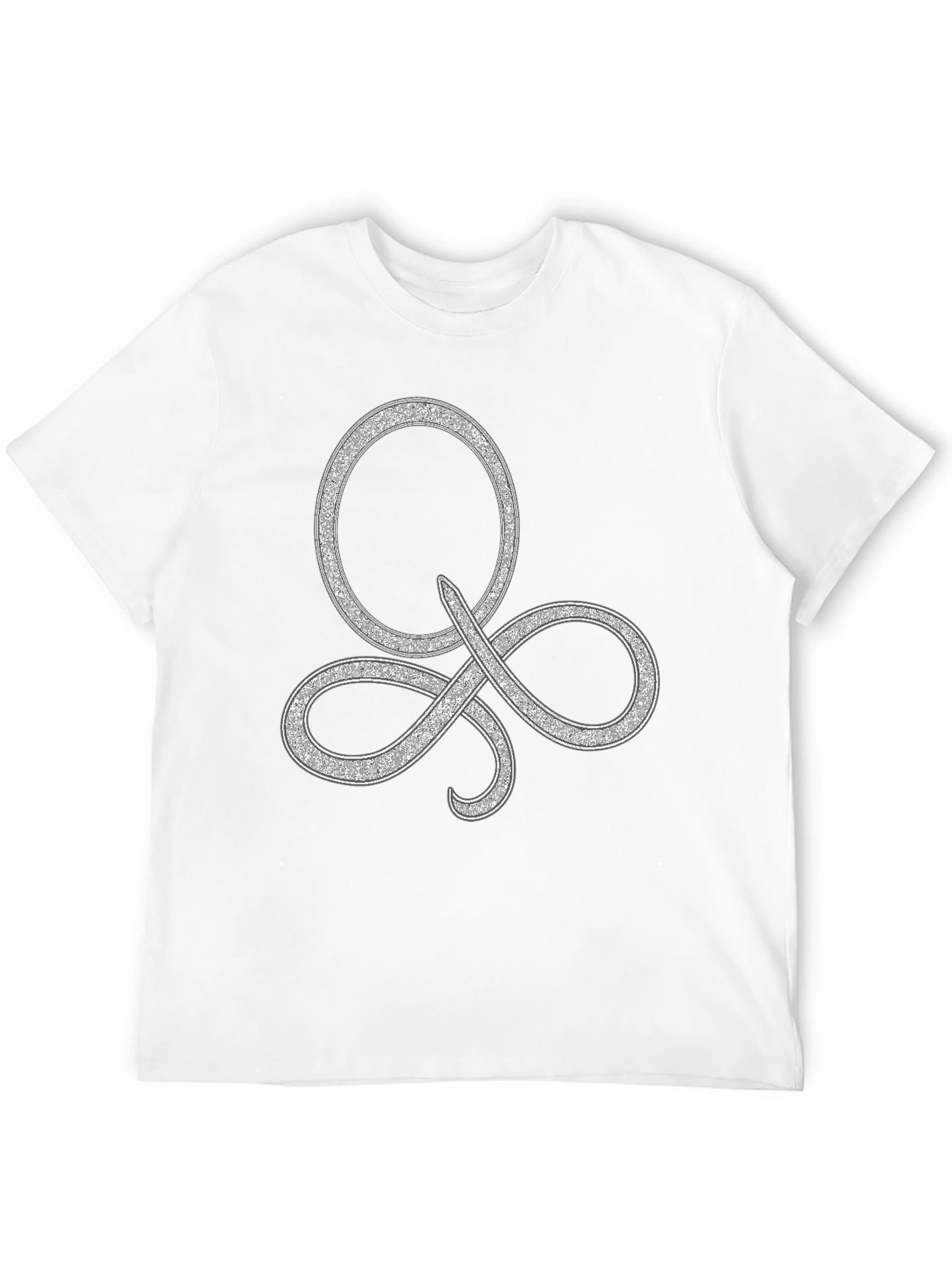 Elegant Silver Symbol Black T-Shirt