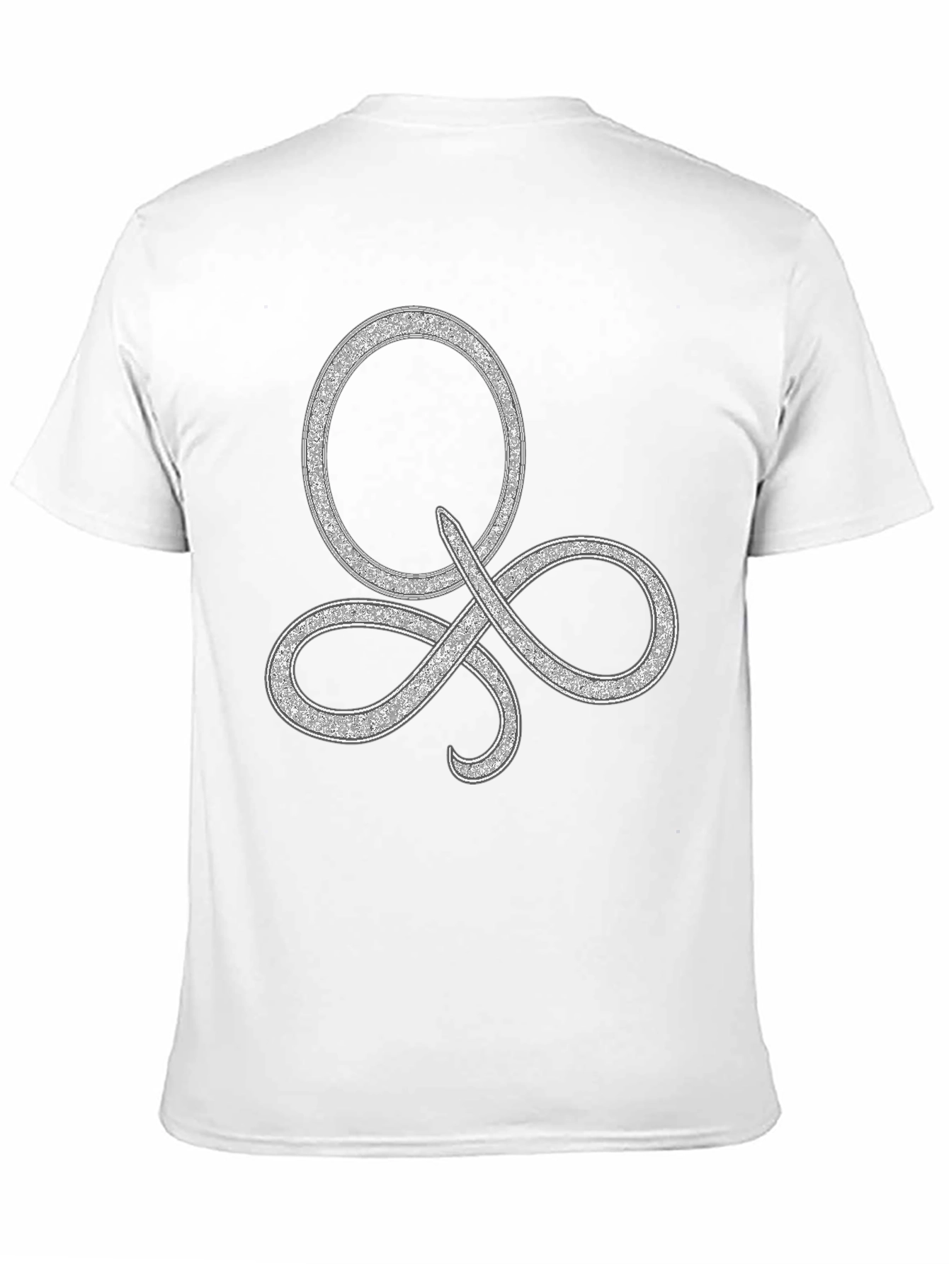 Elegant Silver Symbol Black T-Shirt
