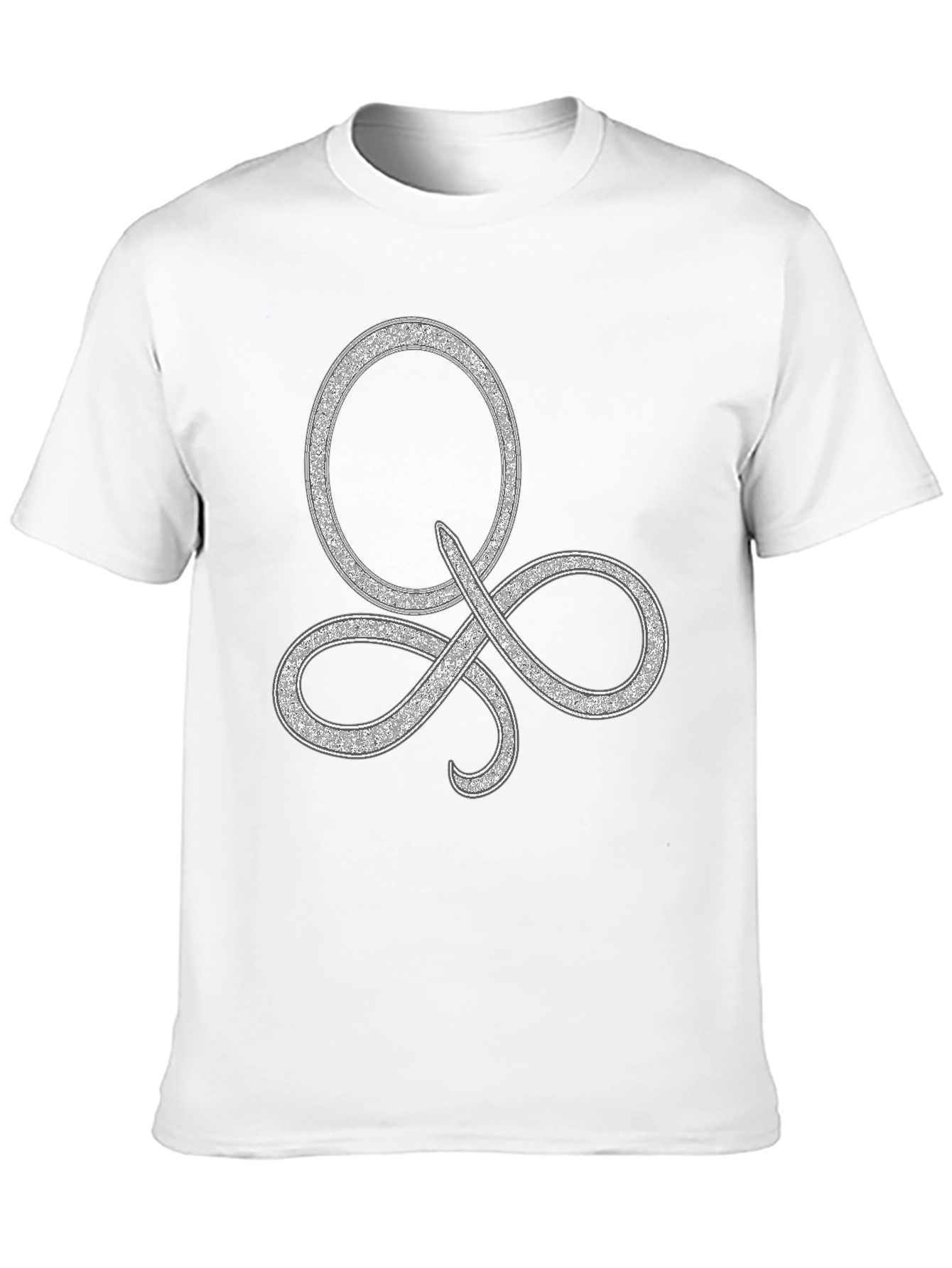 Elegant Silver Symbol Black T-Shirt