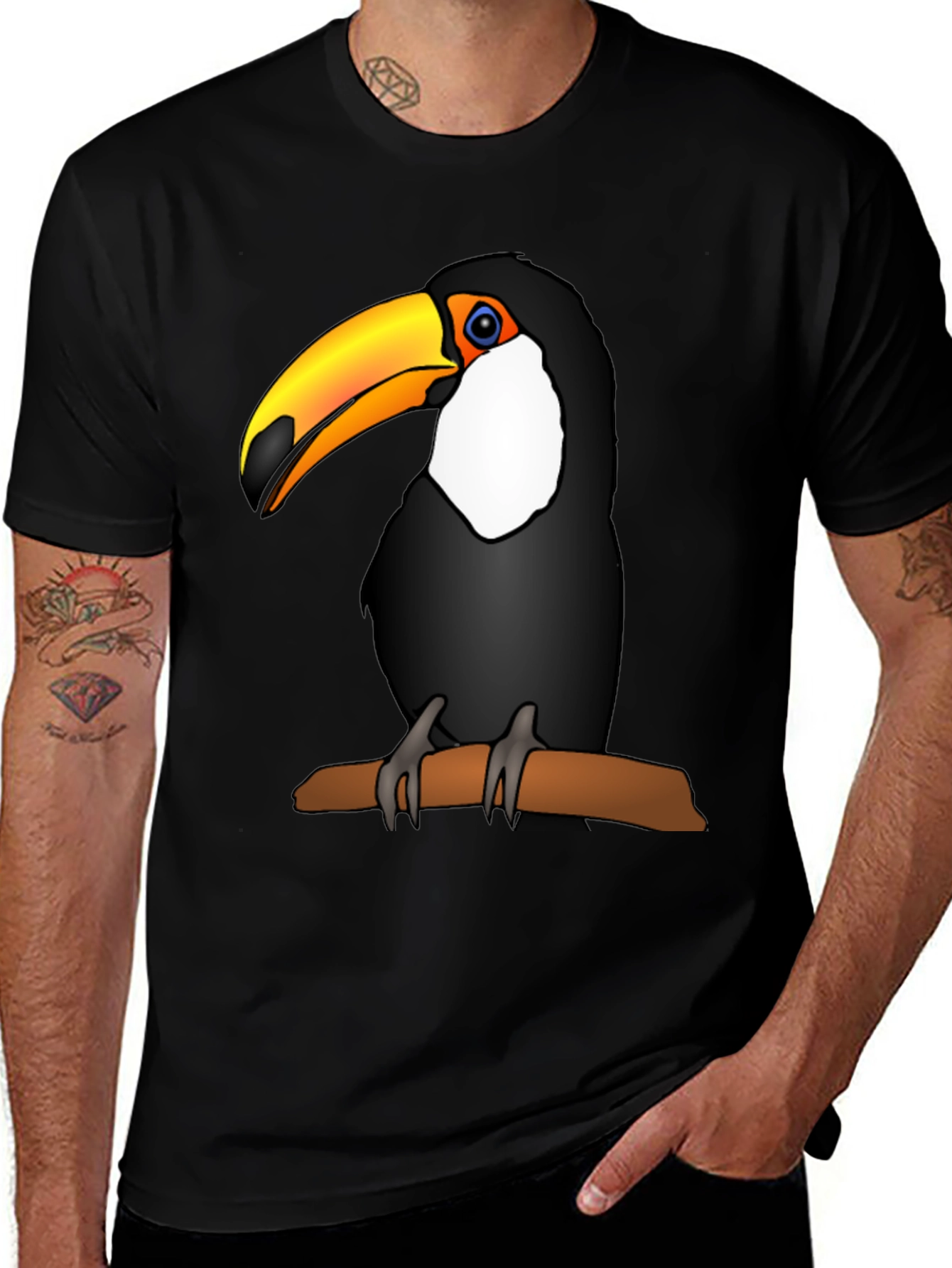 Toucan Graphic Tee - Mens Black T-Shirt