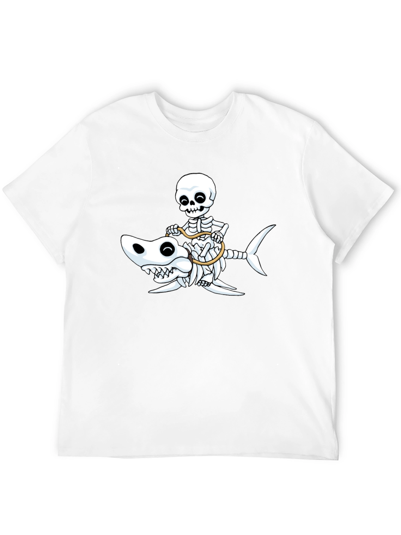 Skeleton Riding Shark T-Shirt