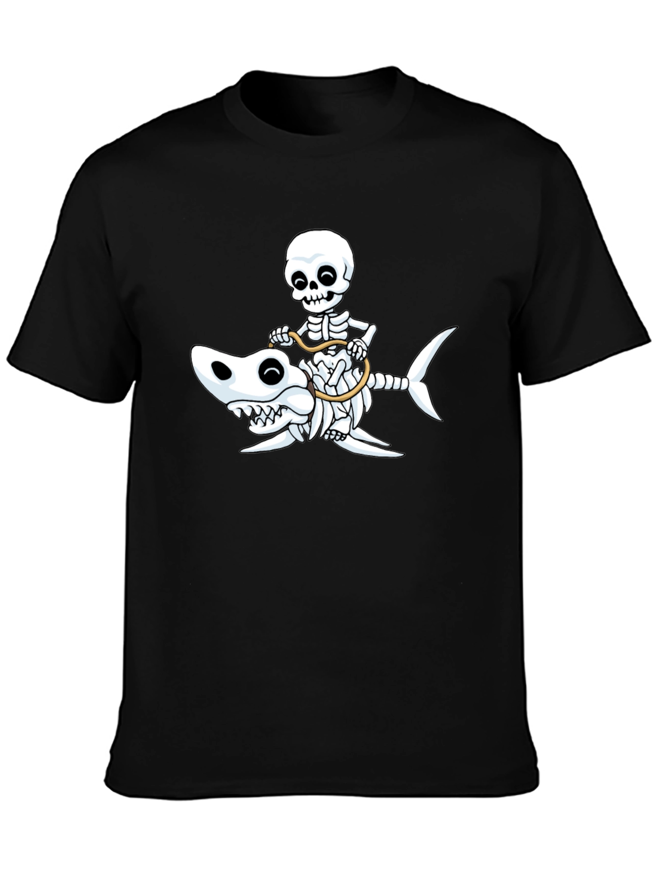 Skeleton Riding Shark T-Shirt