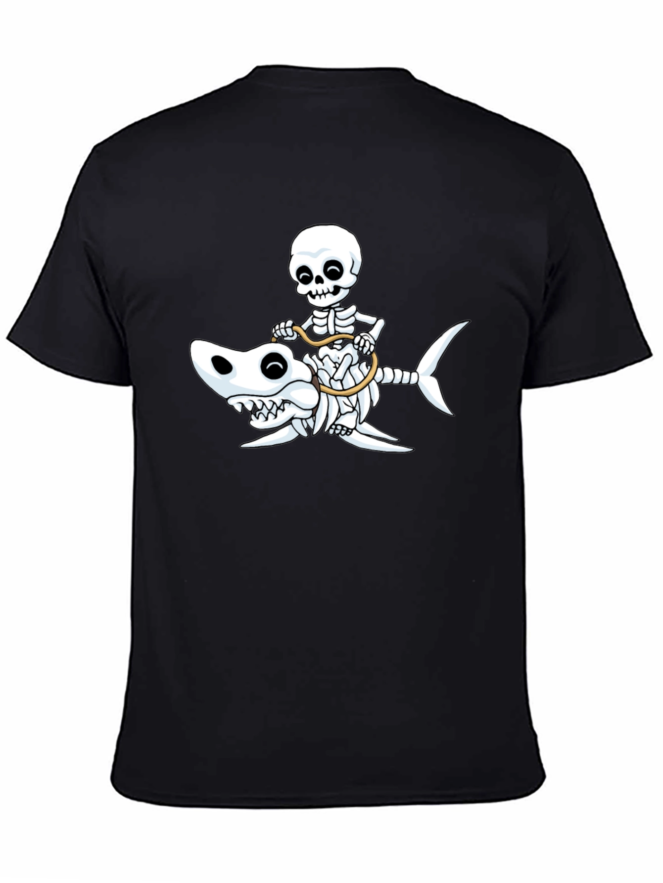 Skeleton Riding Shark T-Shirt
