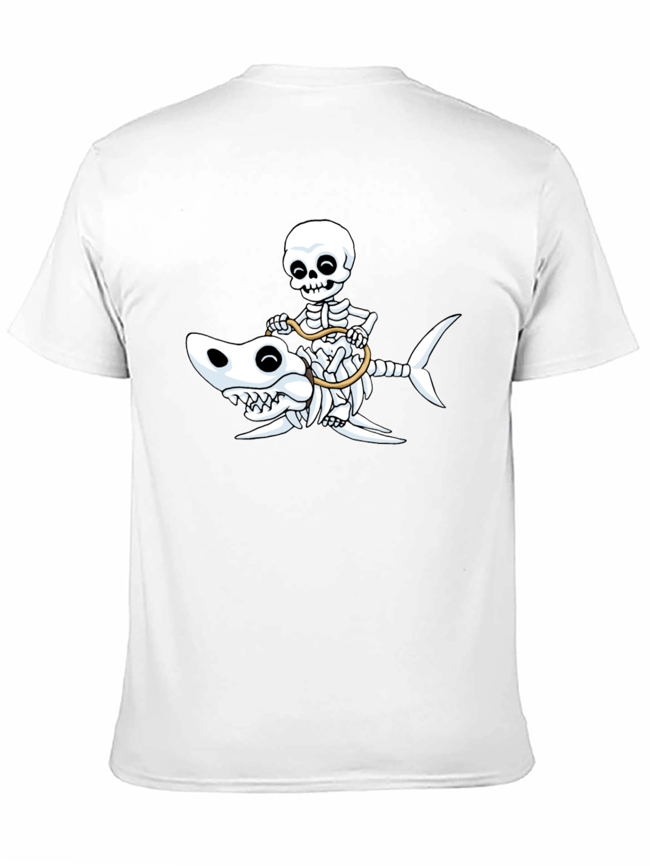 Skeleton Riding Shark T-Shirt