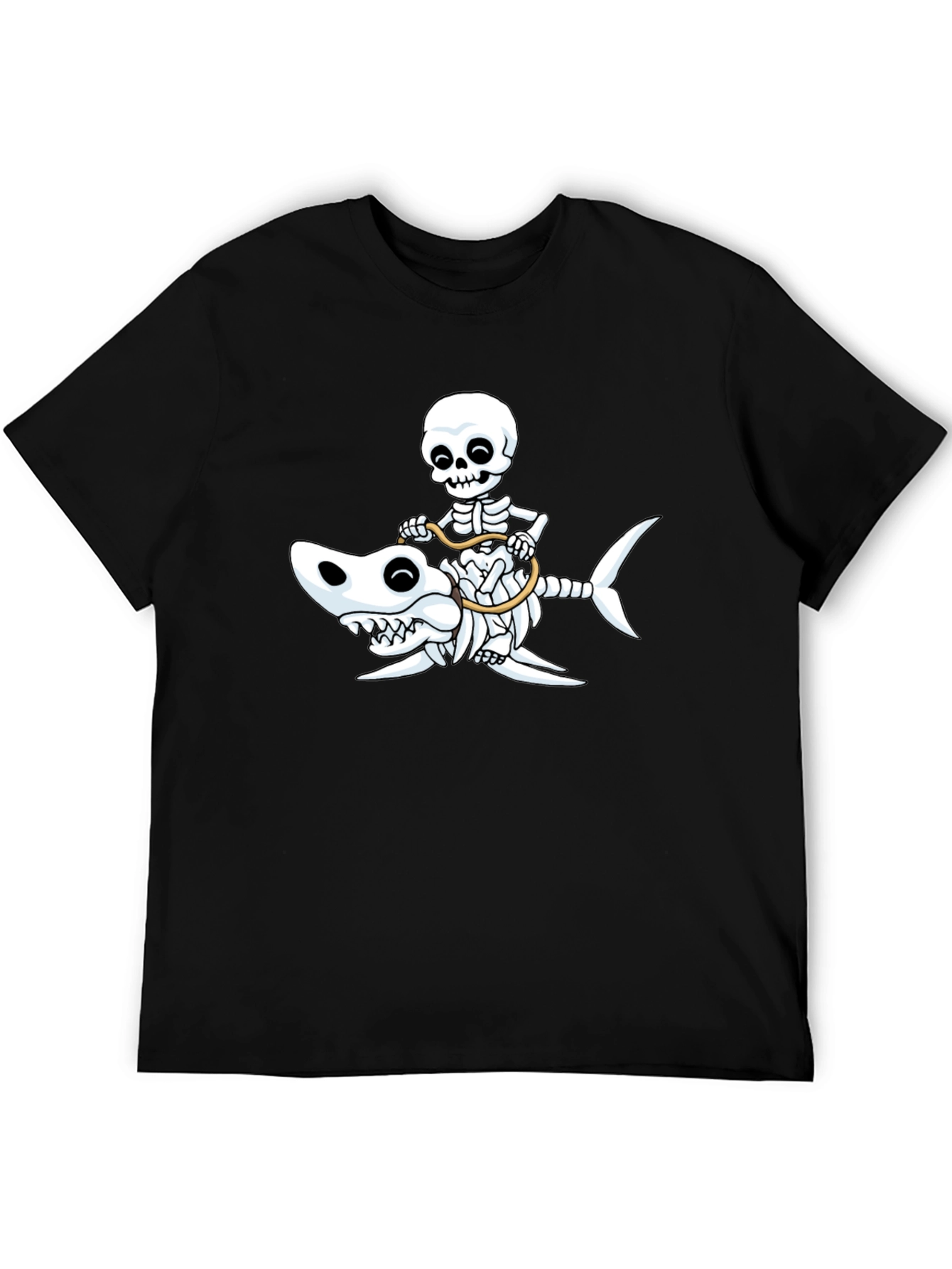 Skeleton Riding Shark T-Shirt