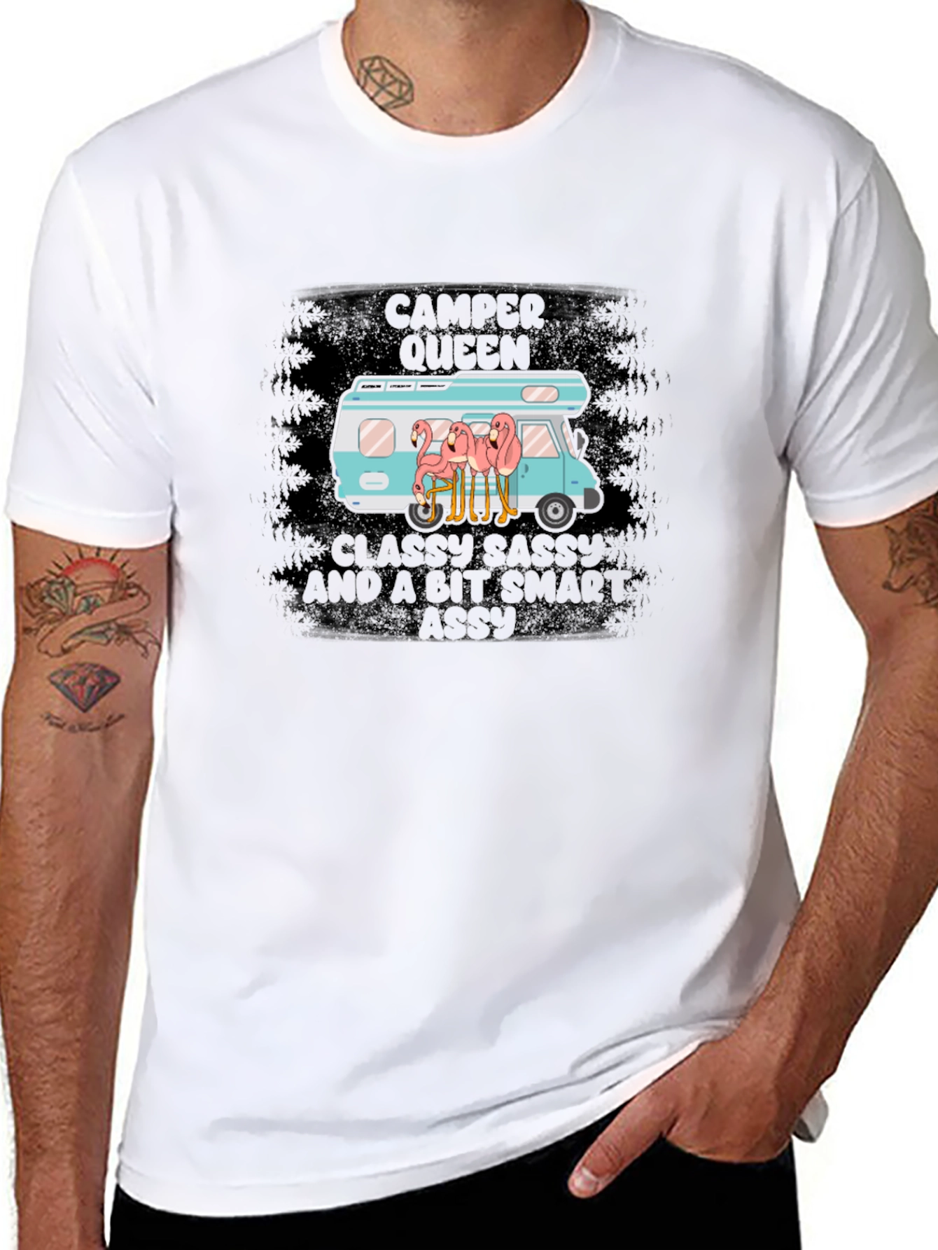 Camper Queen Funny Flamingo T-Shirt