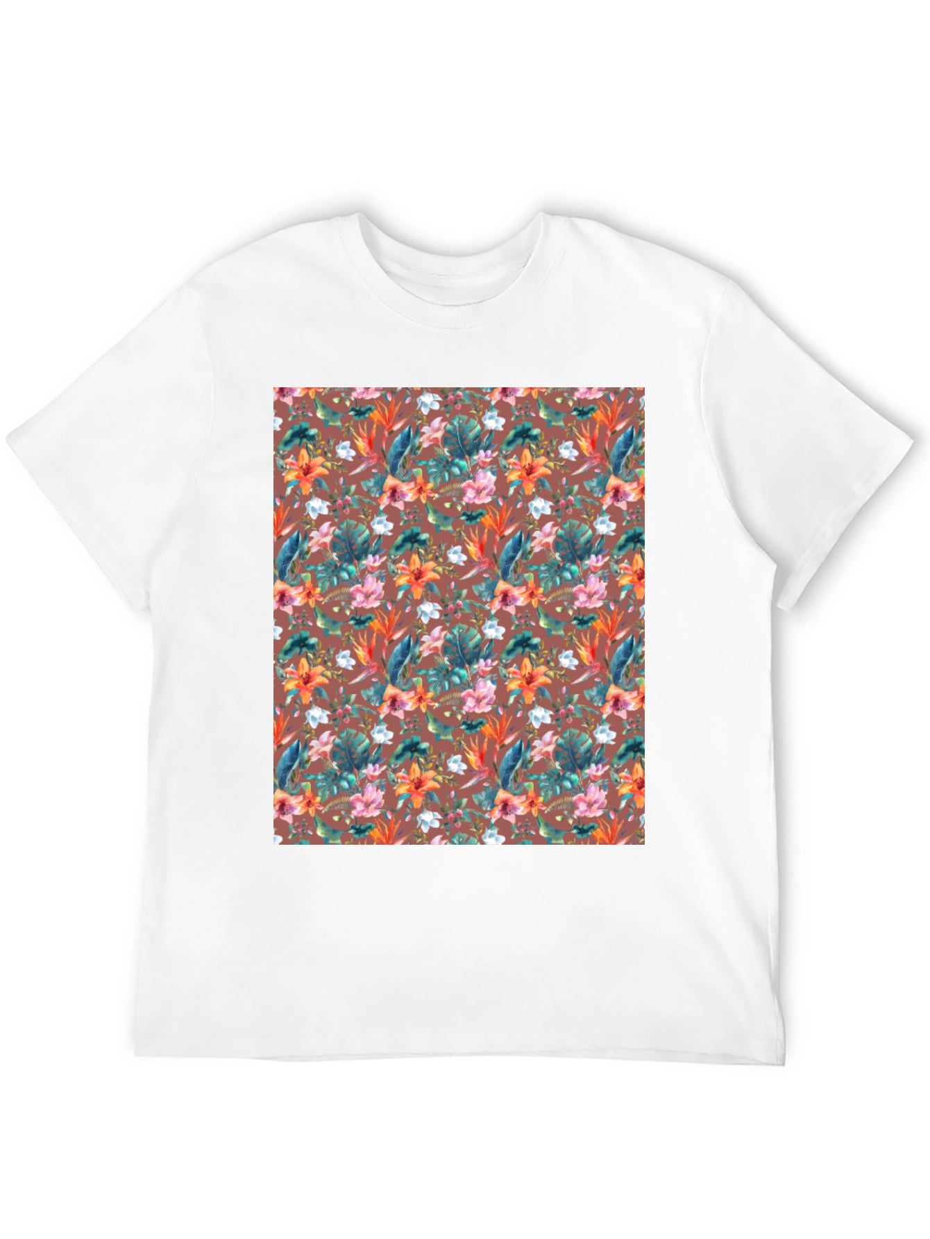 Tropical Floral Print T-Shirt - Casual Comfort