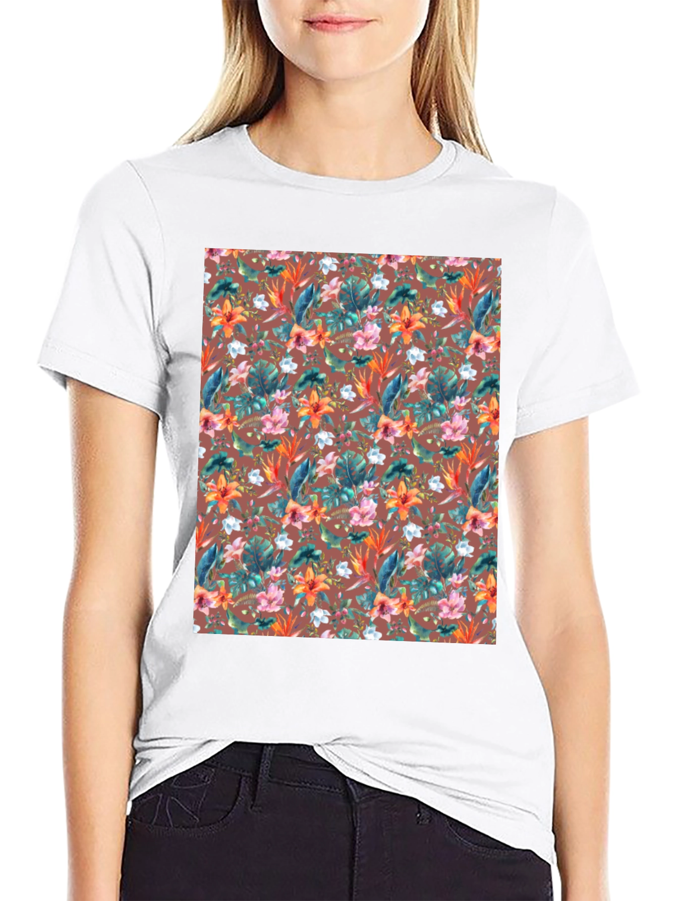 Tropical Floral Print T-Shirt - Casual Comfort