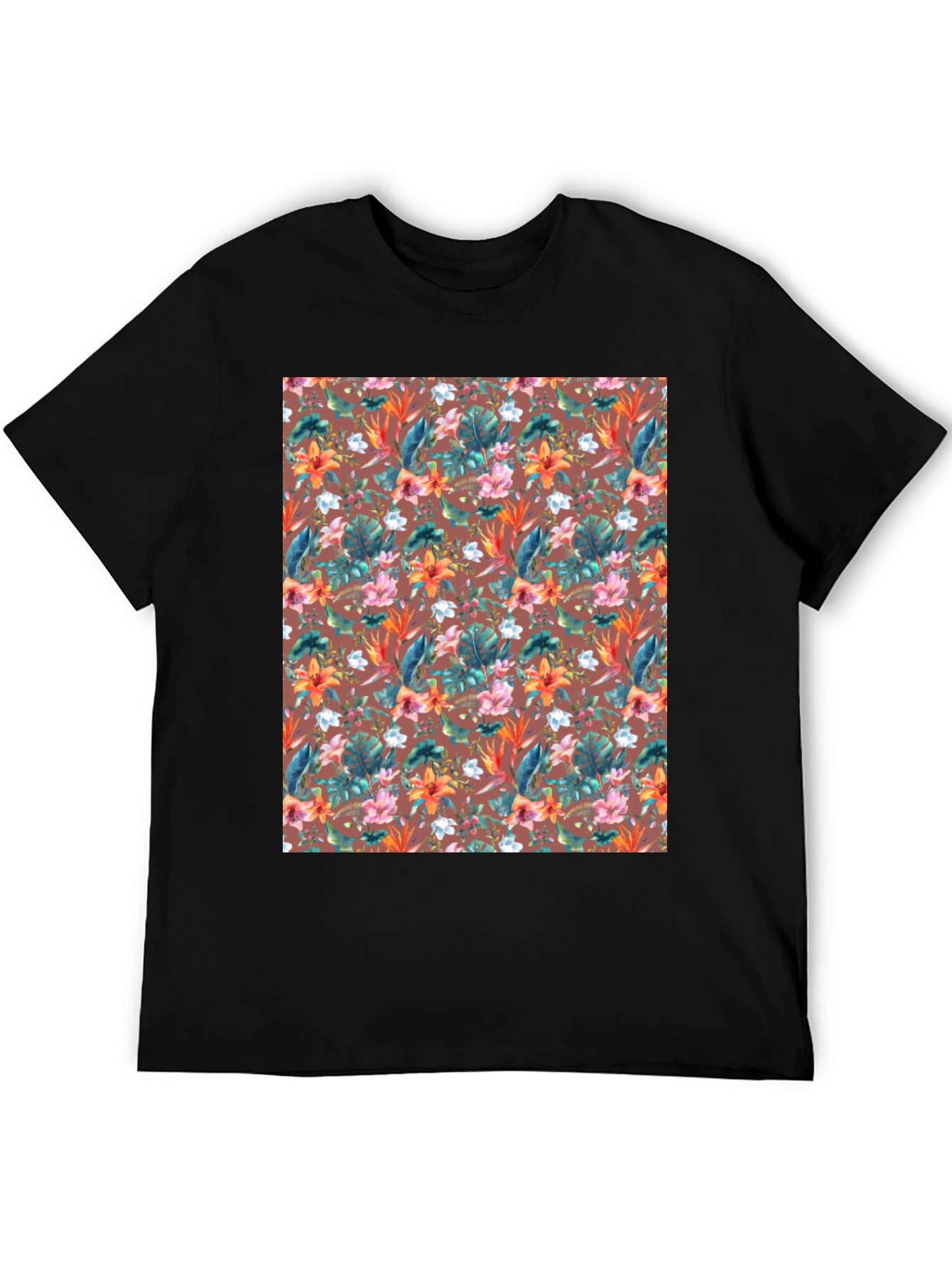 Tropical Floral Print T-Shirt - Casual Comfort