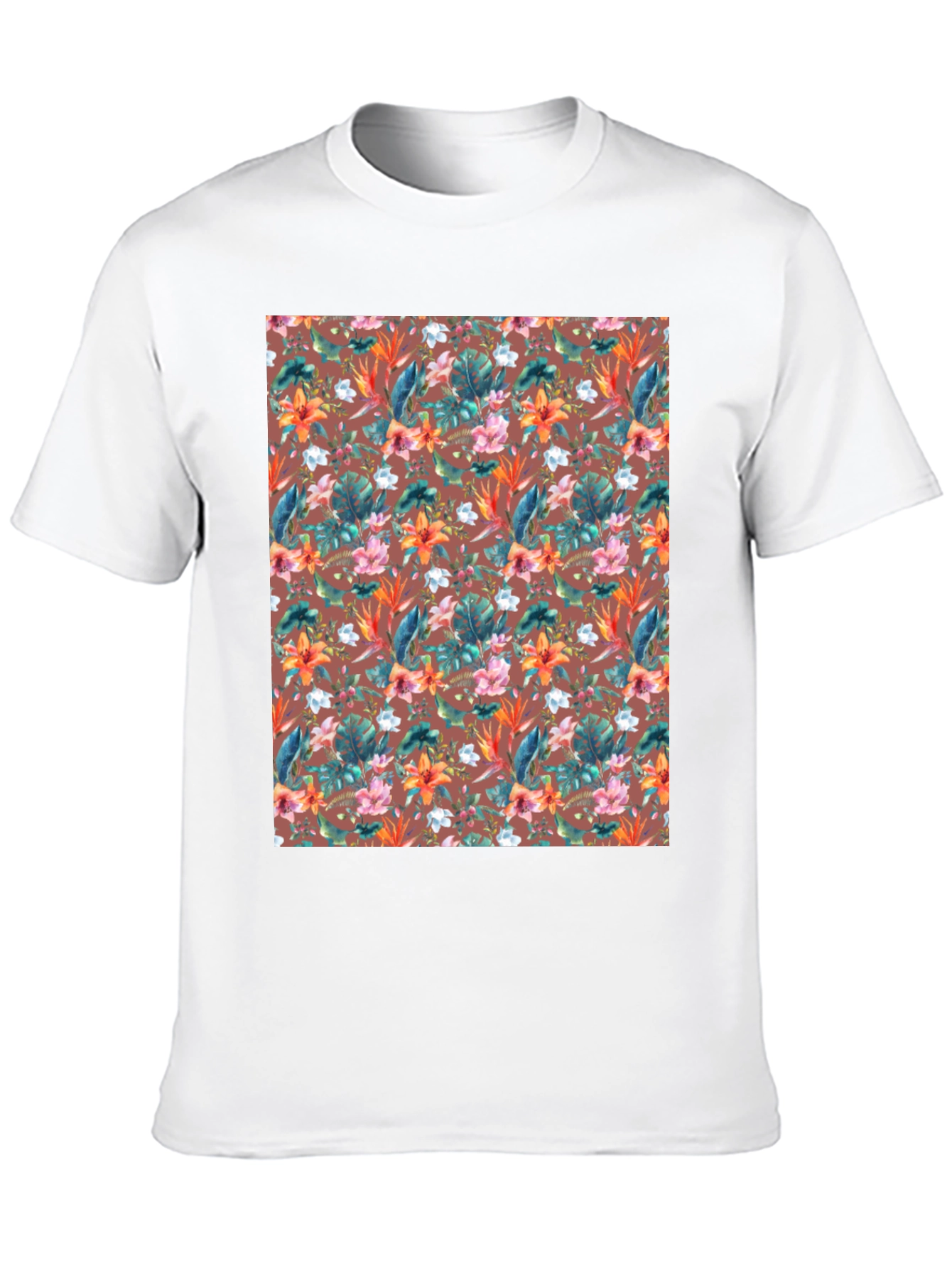 Tropical Floral Print T-Shirt - Casual Comfort